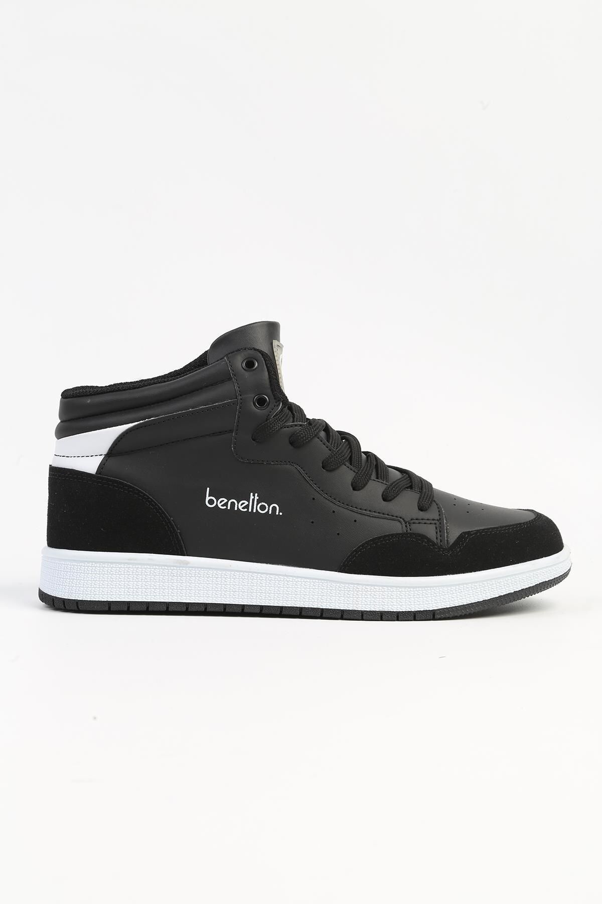 Benetton Günlük Bilek Boy Bağcıklı Spor Ayakkabı Siyah Sneaker