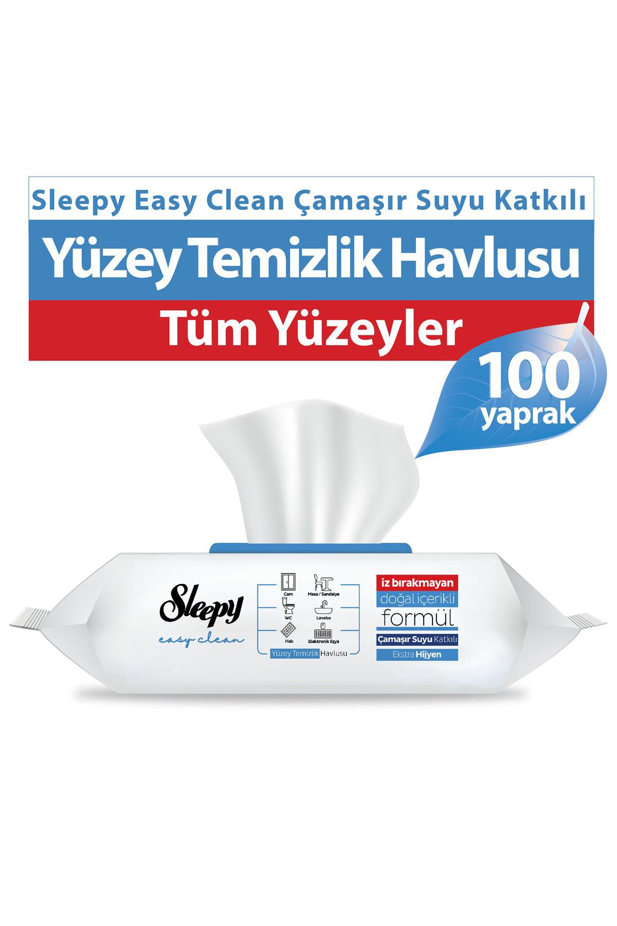 Sleepy YÜZEY TEMİZLİK HAVLUSU ÇAMAŞIR SUYU 100LÜ *12
