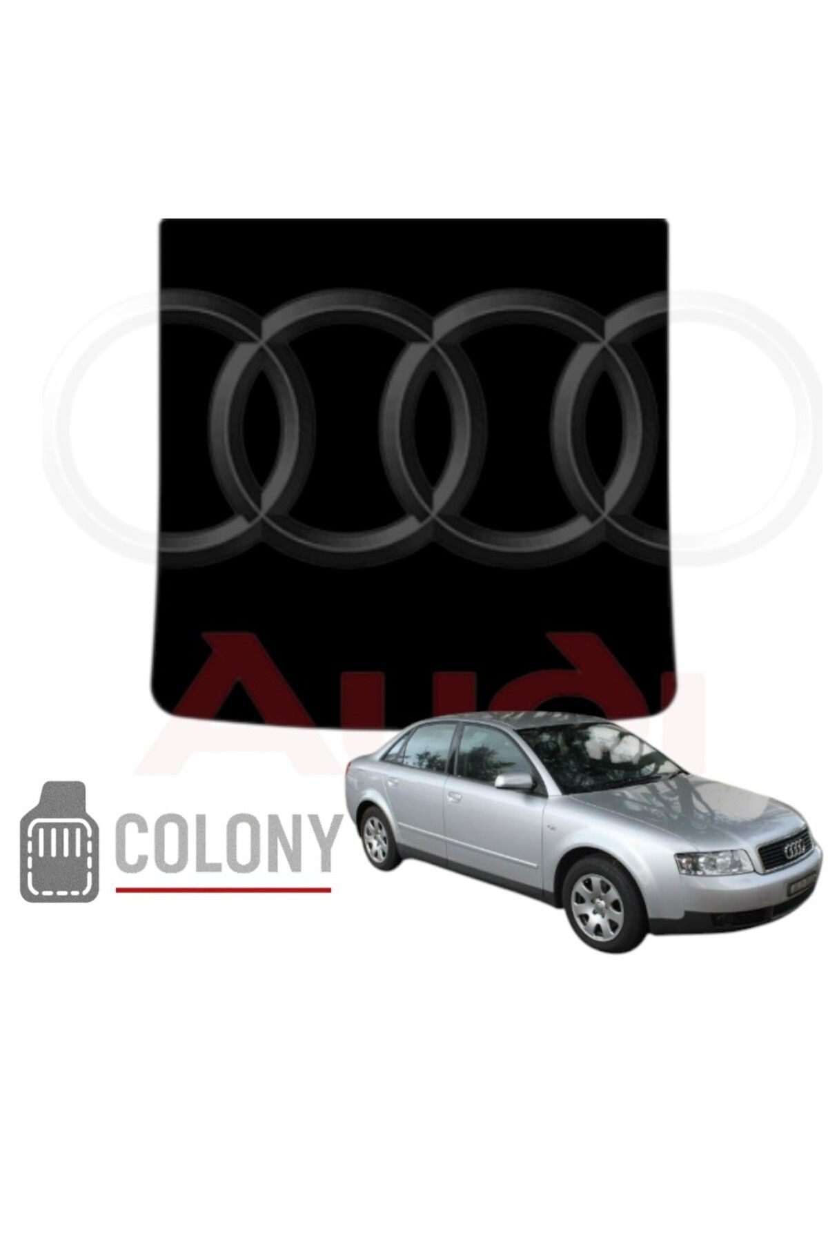 COLONY Audi A4 B6 2001 - 2006 Hücreli Eva Oto Bagaj Paspası & Bagaj Havuzu Siyah
