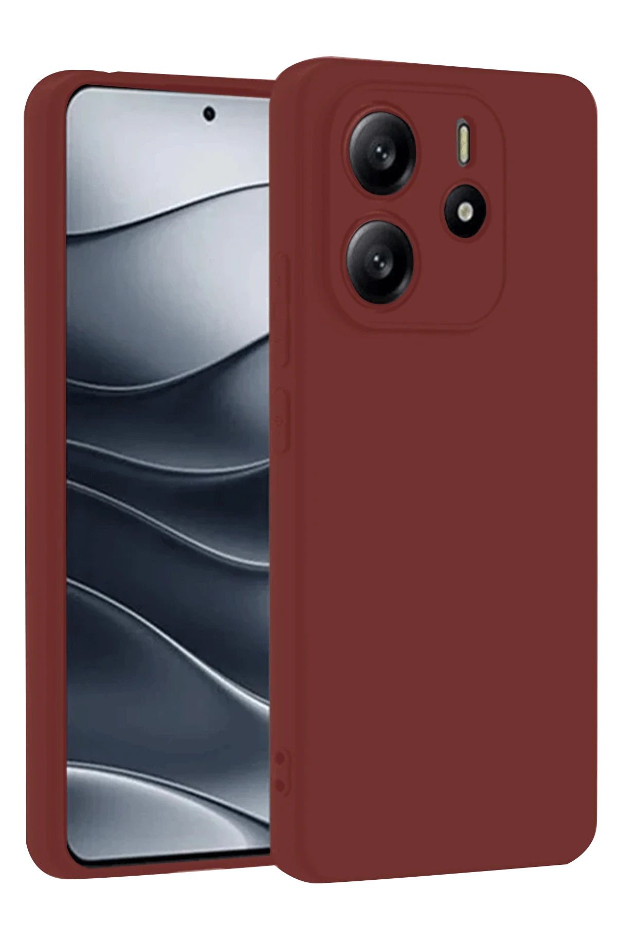 NewFace Xiaomi Redmi Note 14 4G Kılıf First Silikon - Bordo MRAYD