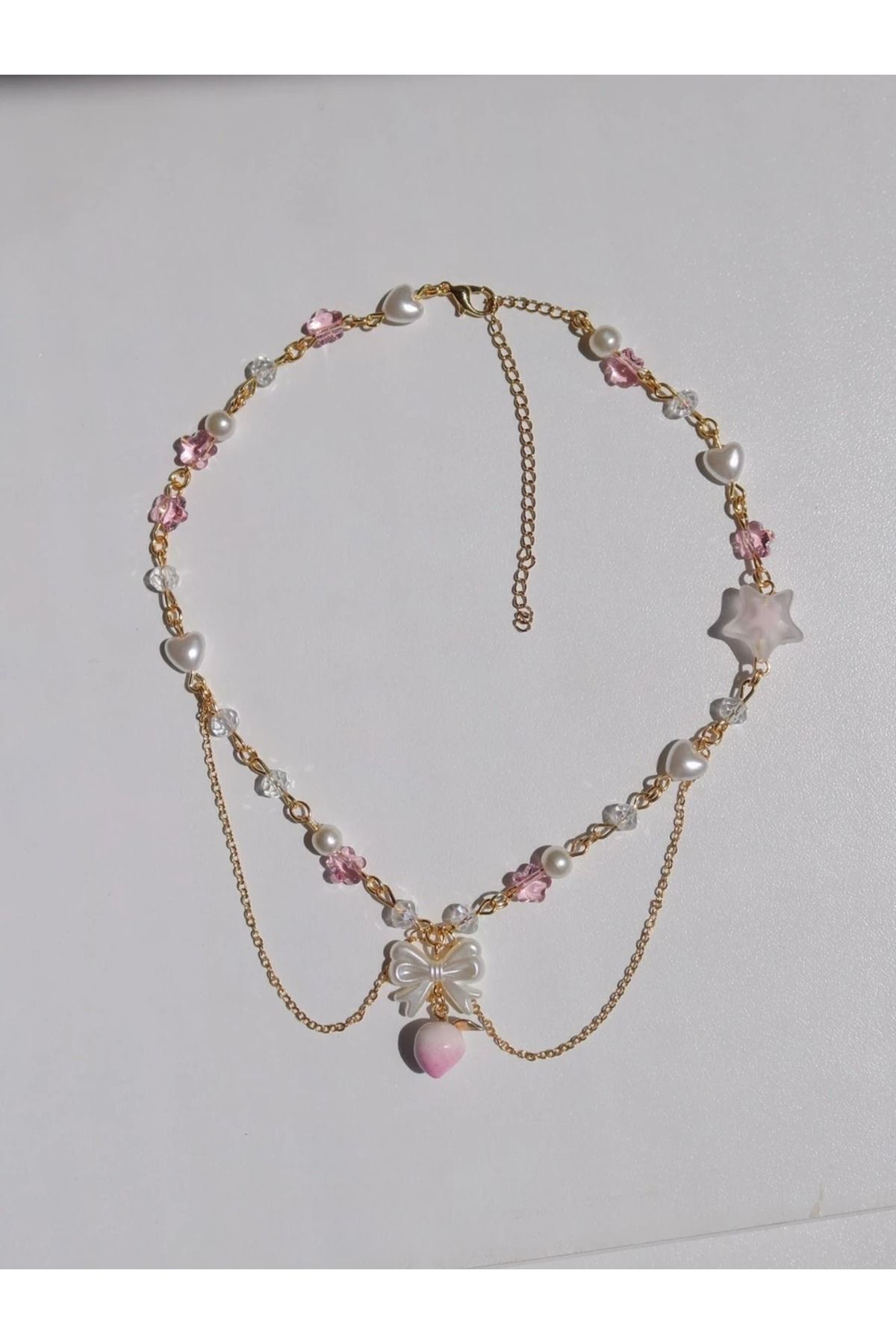 Reorah Collection Peach Blush Tasarım Choker Kolye