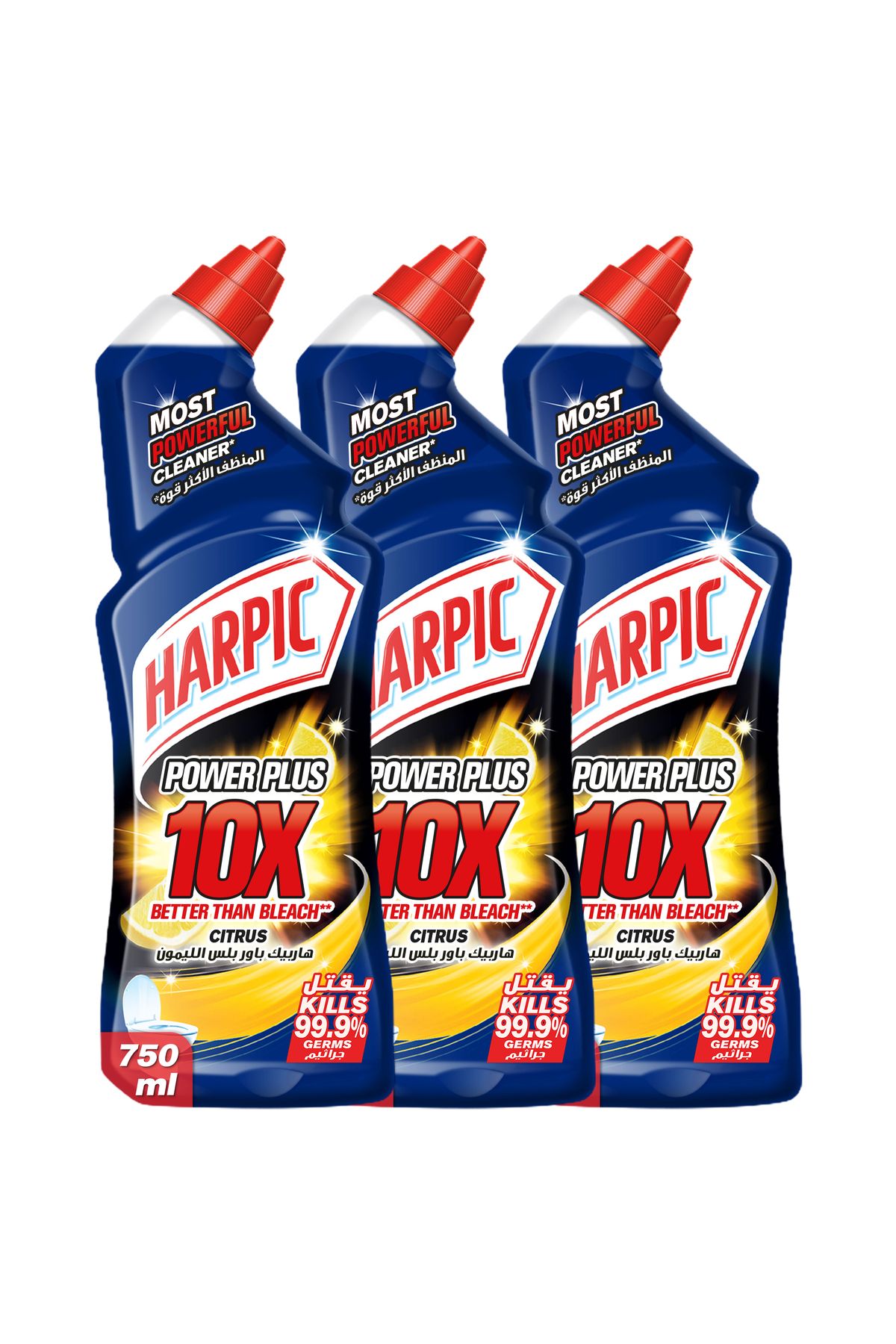 Harpic-Power Plus Toilet Cleaner, Citrus Scent, 750ml X 3 1