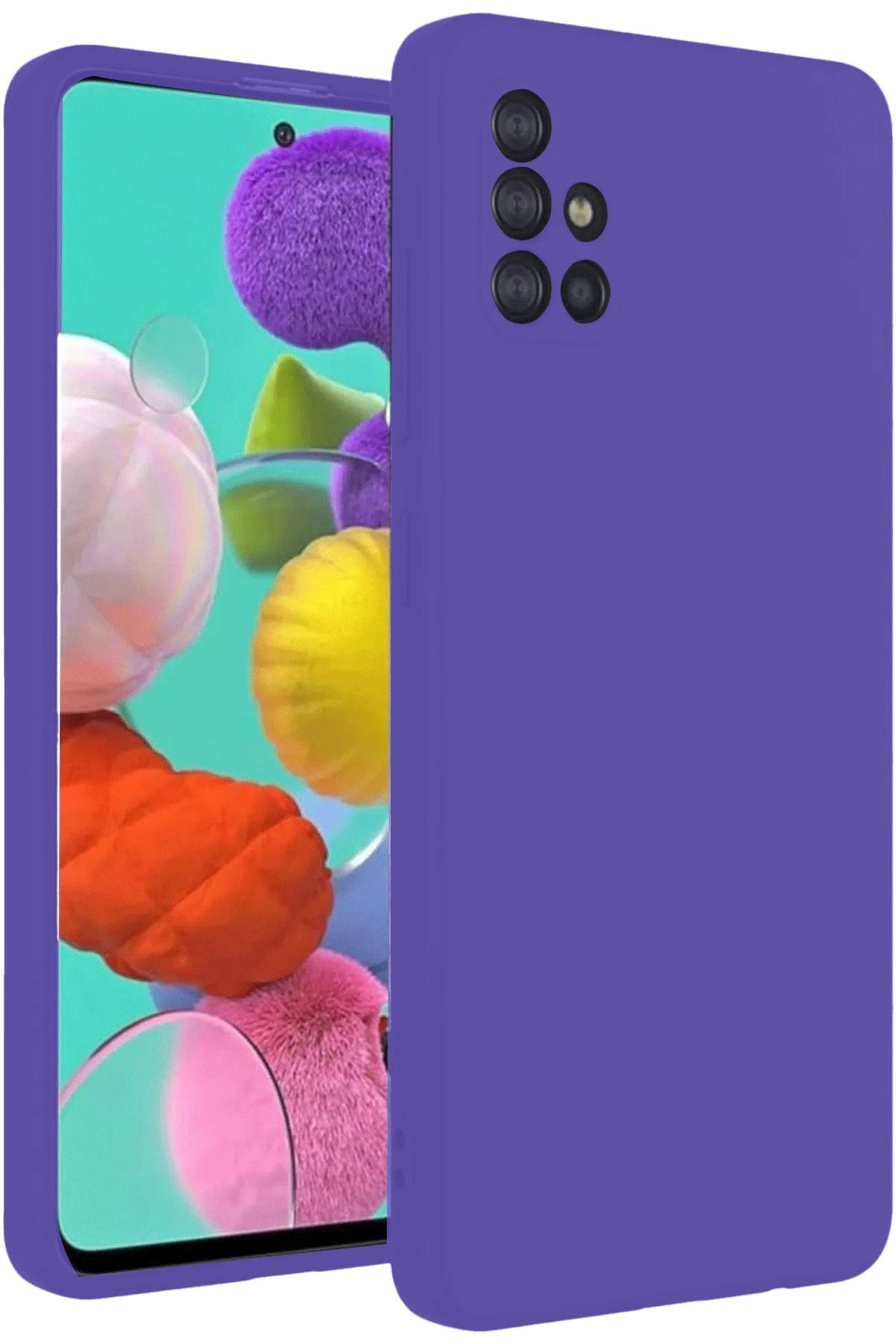 NewFace Galaxy A31 Uyumlu  Kılıf Nano içi Kadife Silikon - Mor