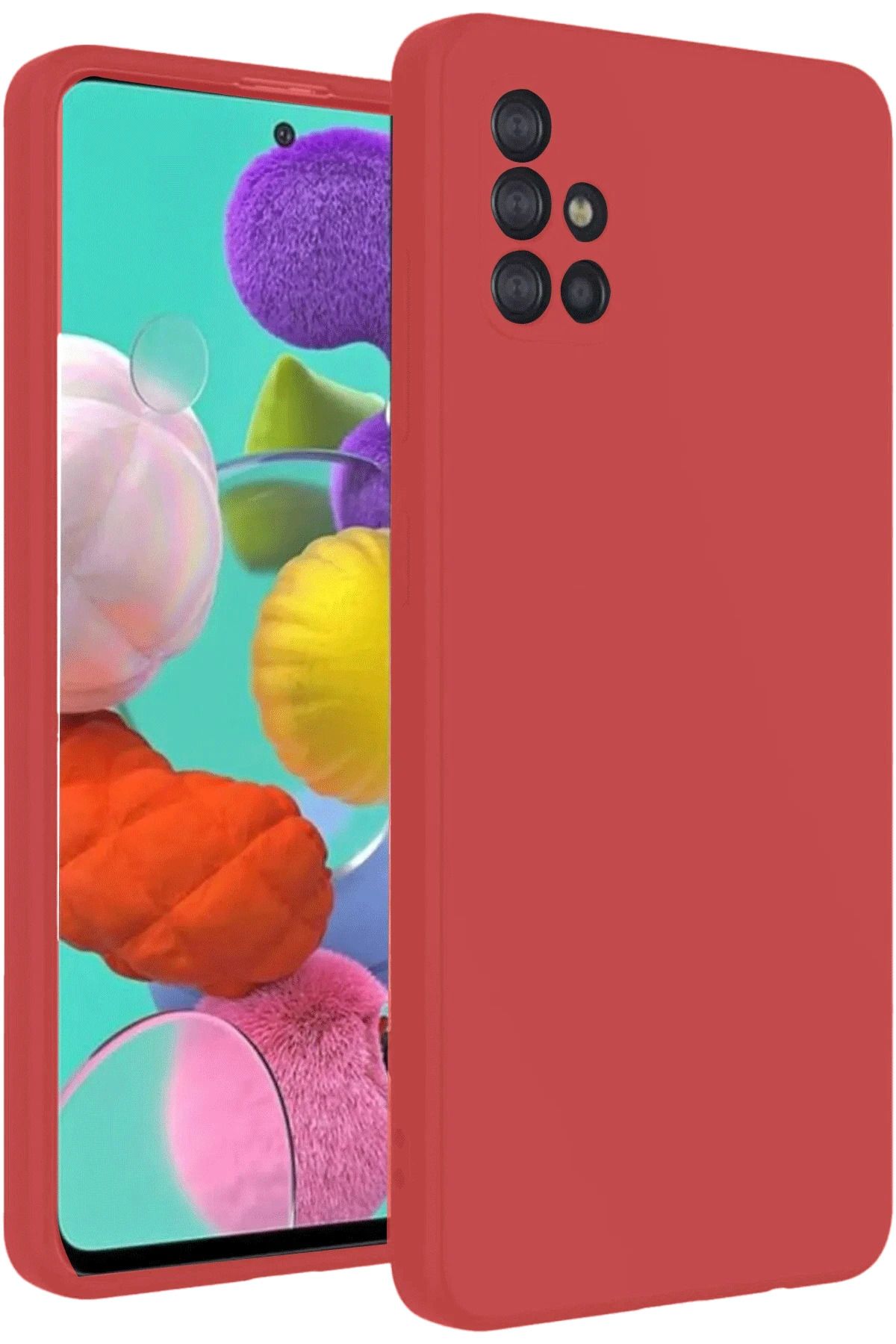 NewFace Samsung Galaxy A31 Kılıf Nano içi Kadife Silikon - Kiremit YNSMR