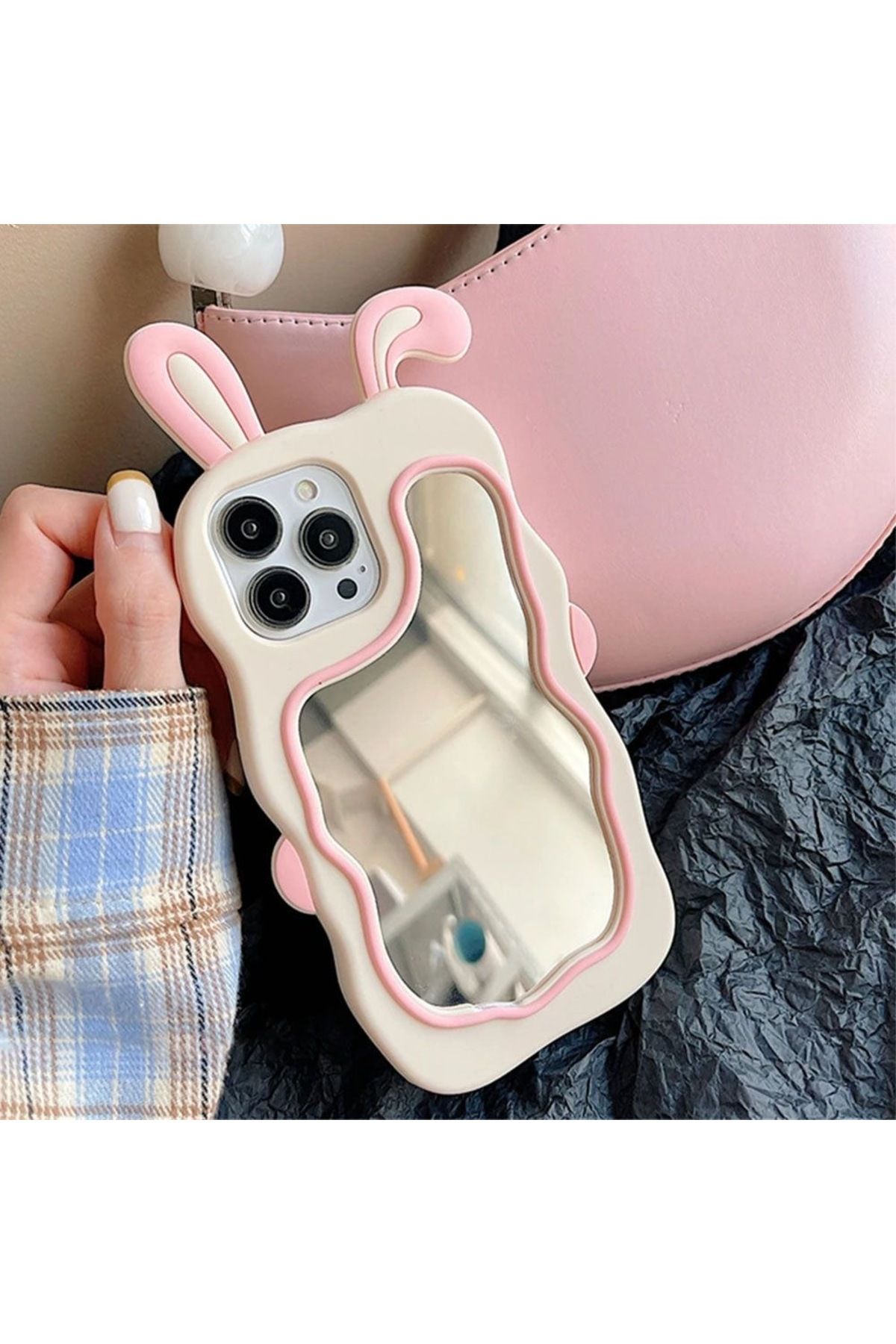 MirazTasarim IPHONE 14 PRO MAX AYNALI YUMUŞAK KALIN SİLİKON KILIF