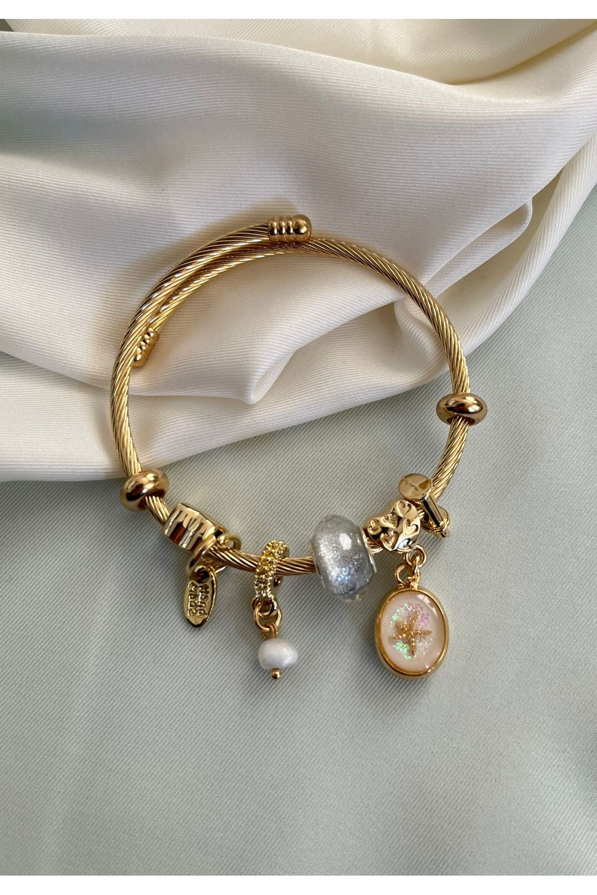Orvix Accessories Gold Renk Gold Charmlı Kadın Bileklik Vintage Bileklik Yazlık Bileklik Hediyelik Bileklik