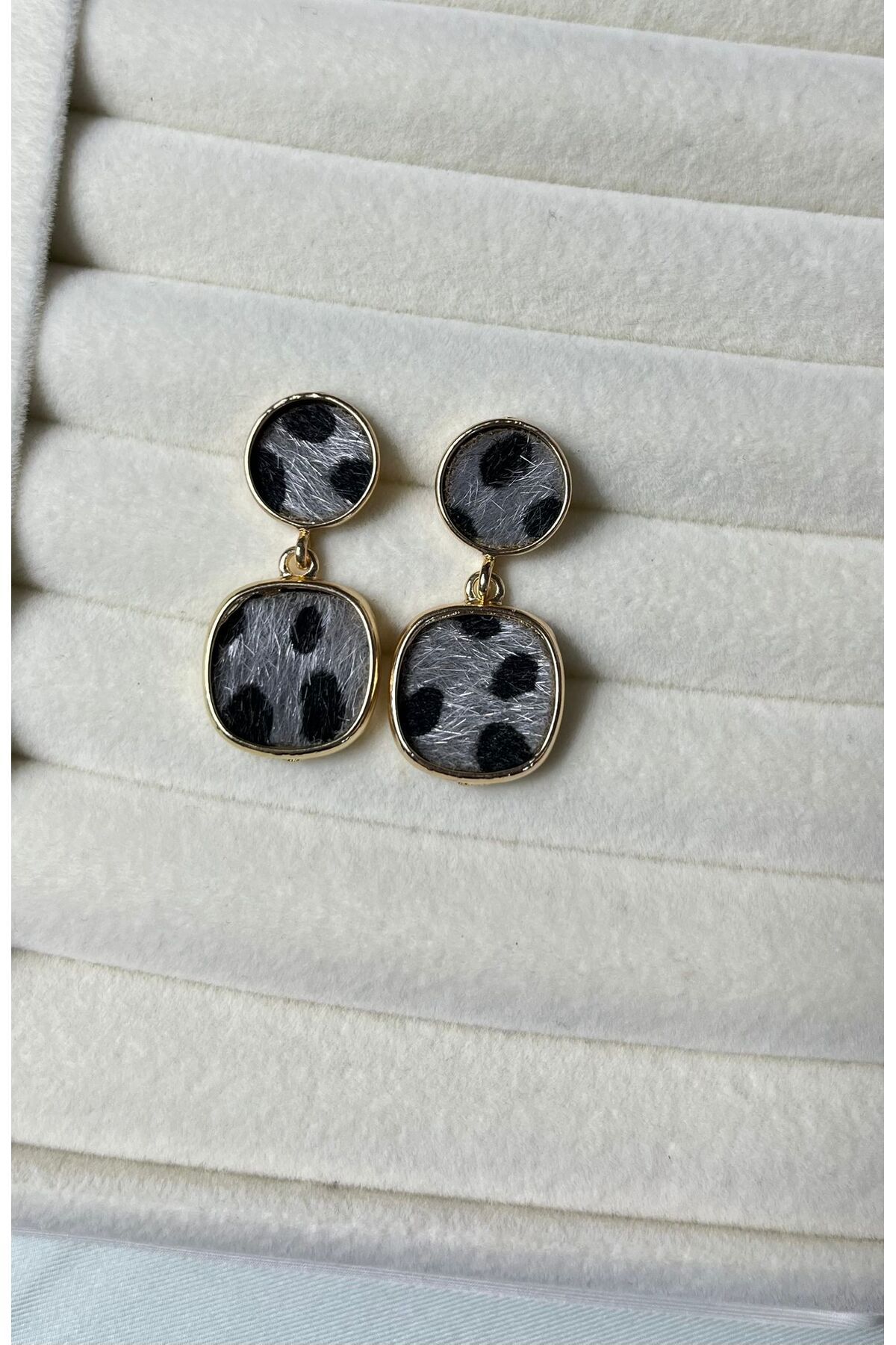 Orvix Accessories SİLVER LEOPAR MOTİFLİ SALLANTILI KADIN KÜPE YAZLIK KÜPE VİNTAGE KÜPE ABİYE KÜPE