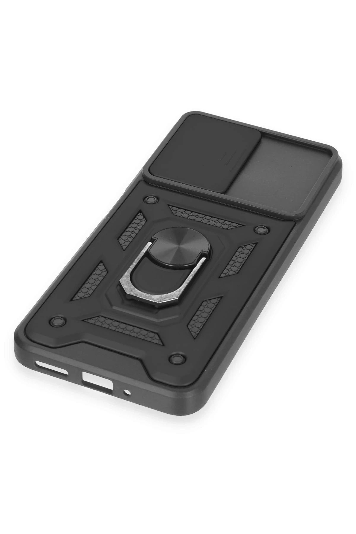 NewFace Xiaomi Redmi Note 12 4G Kılıf Pars Lens Yüzüklü Silikon - Siyah MRAYD