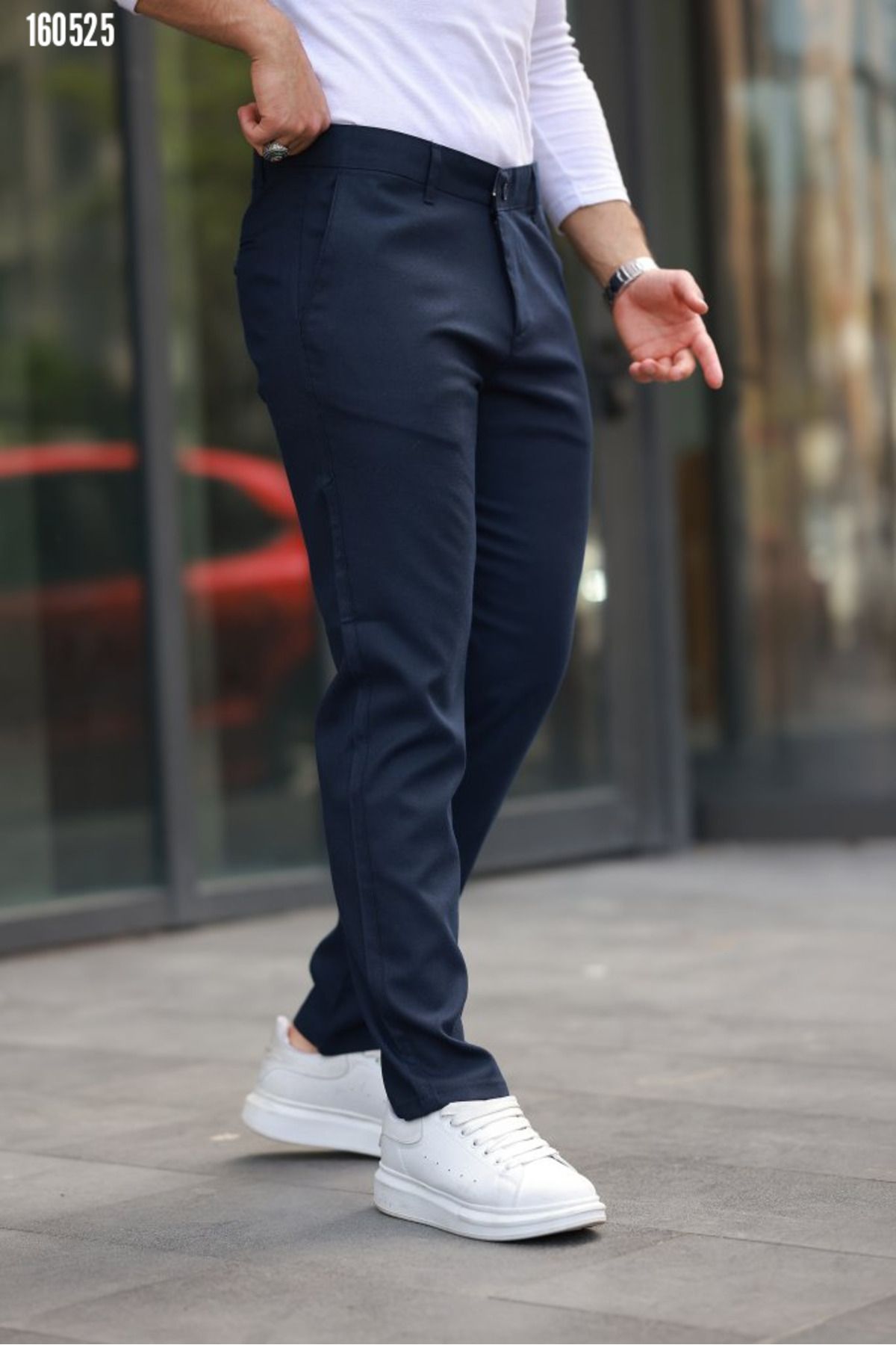 moda wanilia Erkek Şık Dokuma Kumaş Pantolon