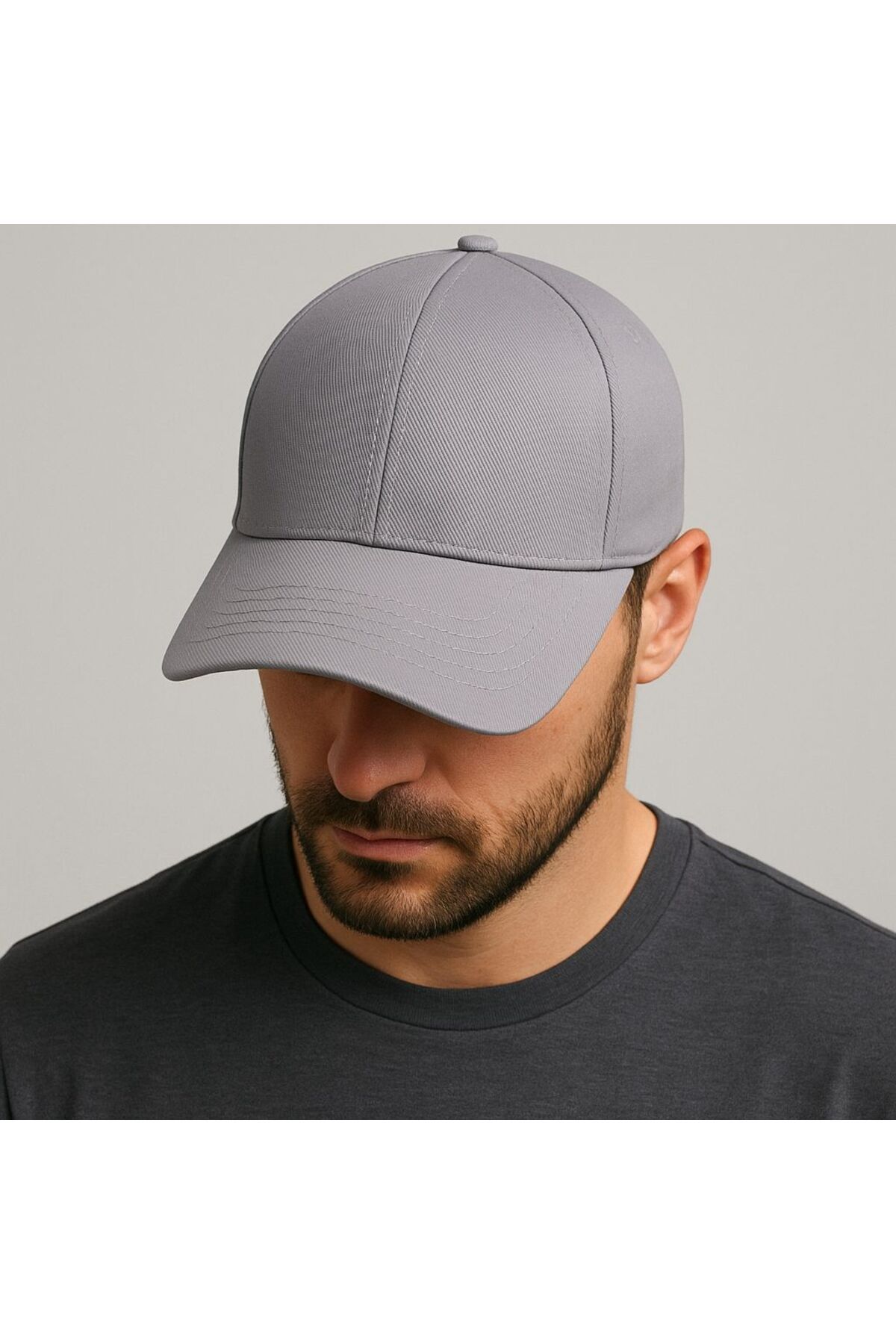 SFCOLLECTION Gri Spor Şapka Unisex Arkası Cırtlı Ayarlanabilir Pamuklu Cap Şapka