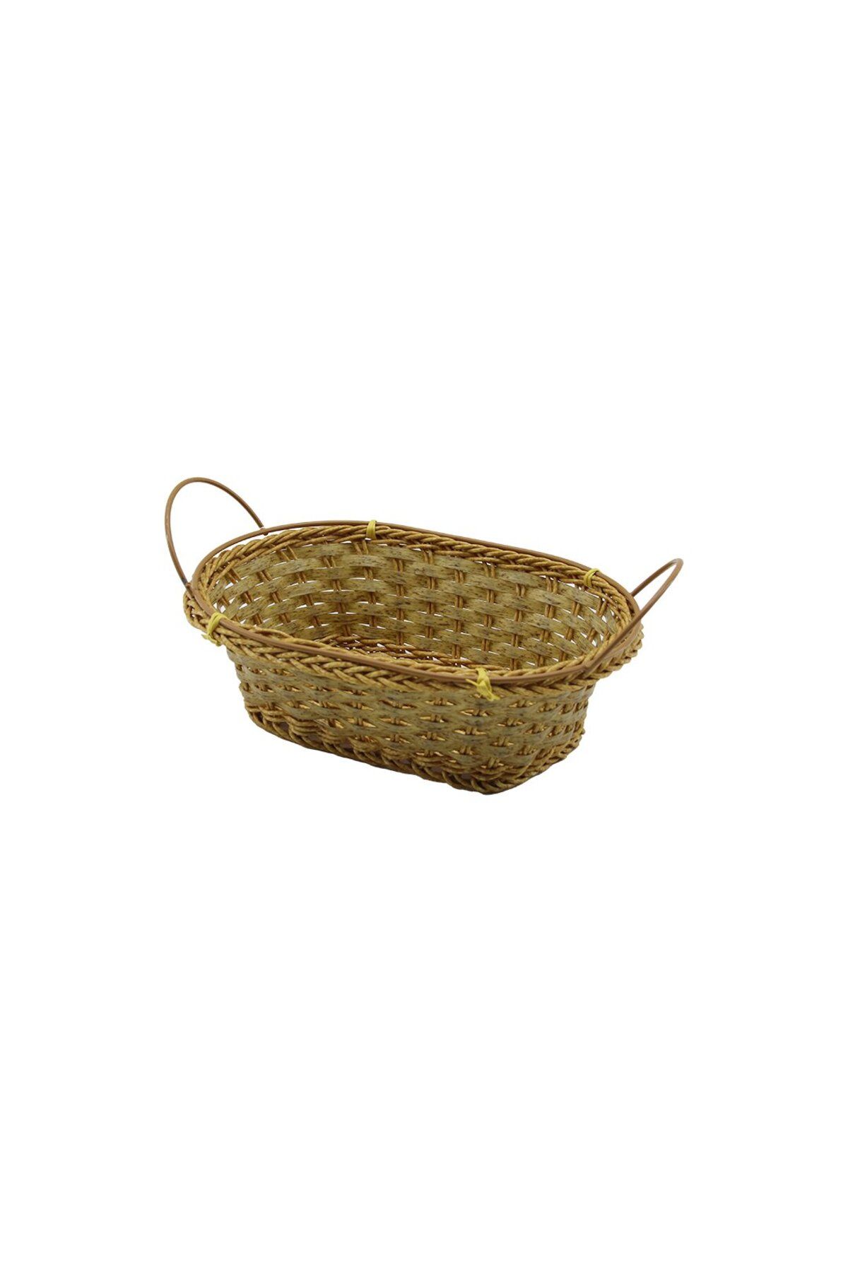 karadağsb Oval Plastik Hasir Ekmek - Çok Amaçli Sepet Kulplu - Metal Iskelet Taban:11x18- Ağiz:18x24.5cm D:8