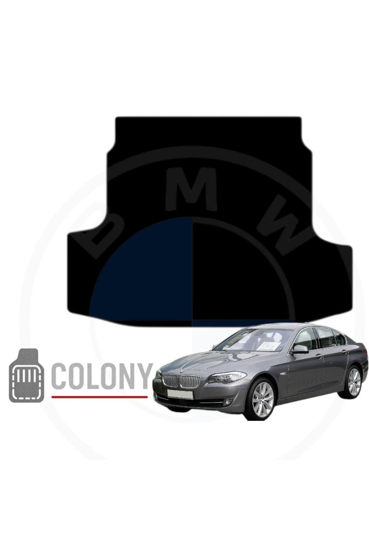 COLONY BMW 5 Serisi F10 2010 - 2017 Hücreli Eva Oto Bagaj Paspası & Bagaj Havuzu Siyah
