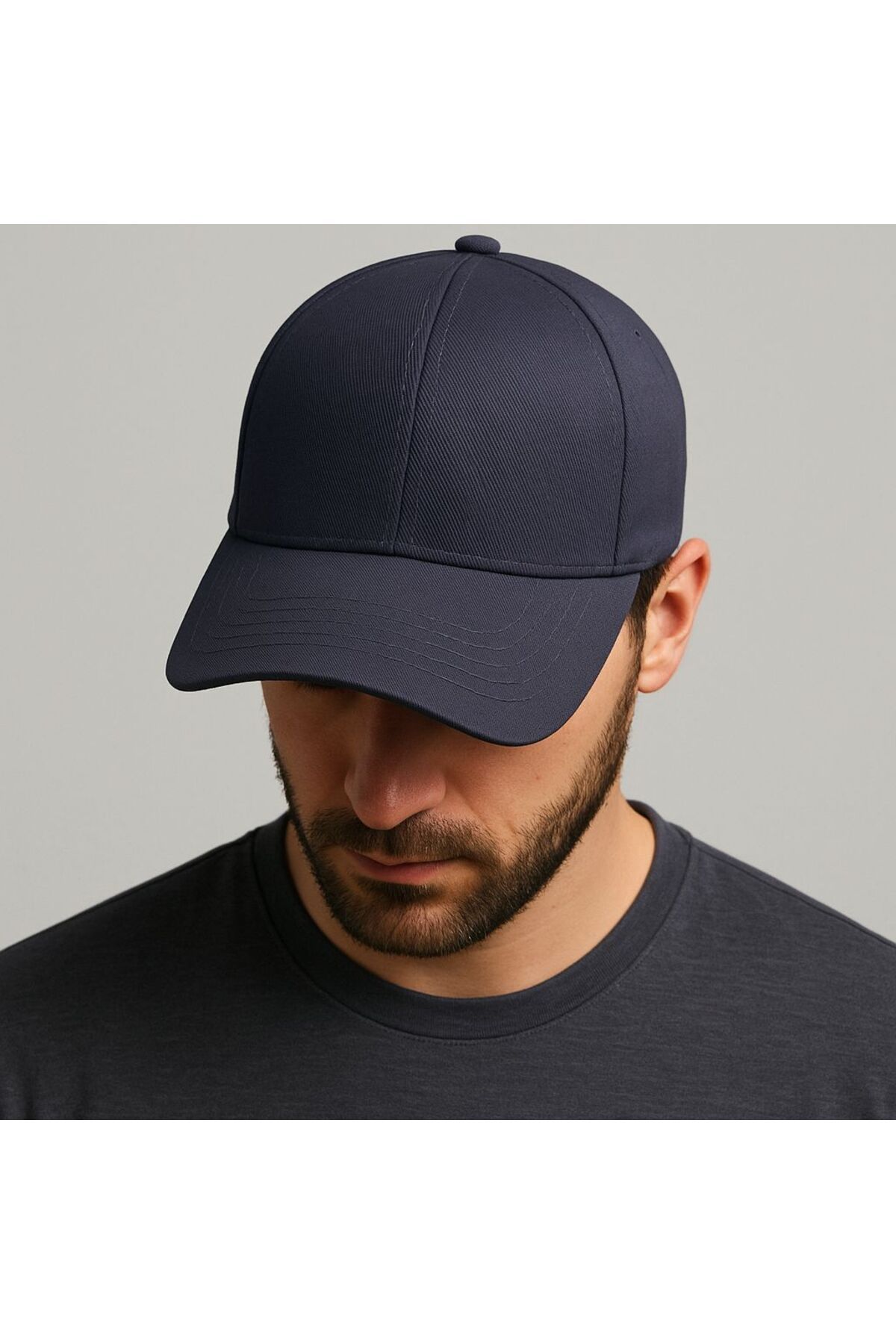 SFCOLLECTION Koyu Gri Spor Şapka Unisex Arkası Cırtlı Ayarlanabilir Pamuklu Cap Şapka