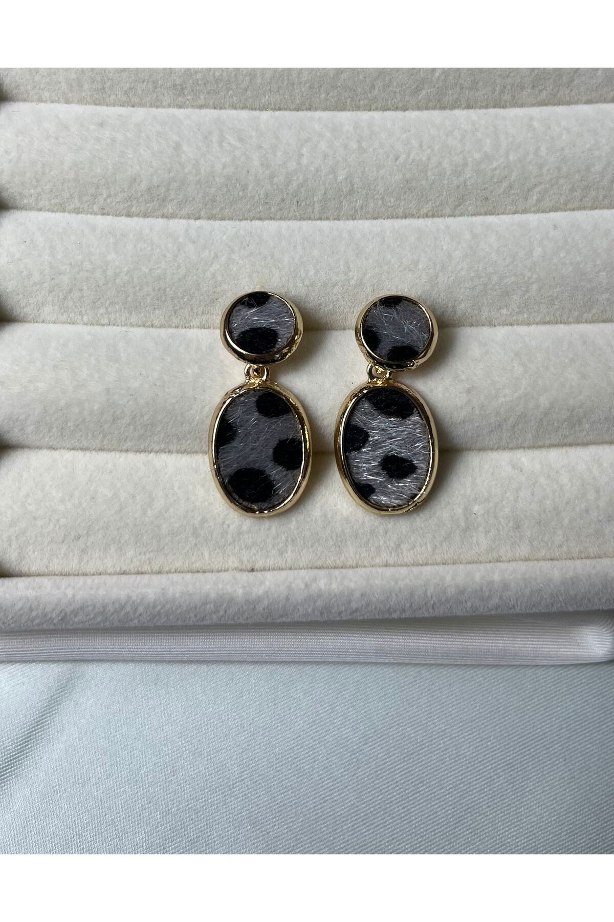 Orvix Accessories SİLVER LEOPAR MOTİFLİ SALLANTILI KADIN KÜPE YAZLIK KÜPE VİNTAGE KÜPE ABİYE KÜPE