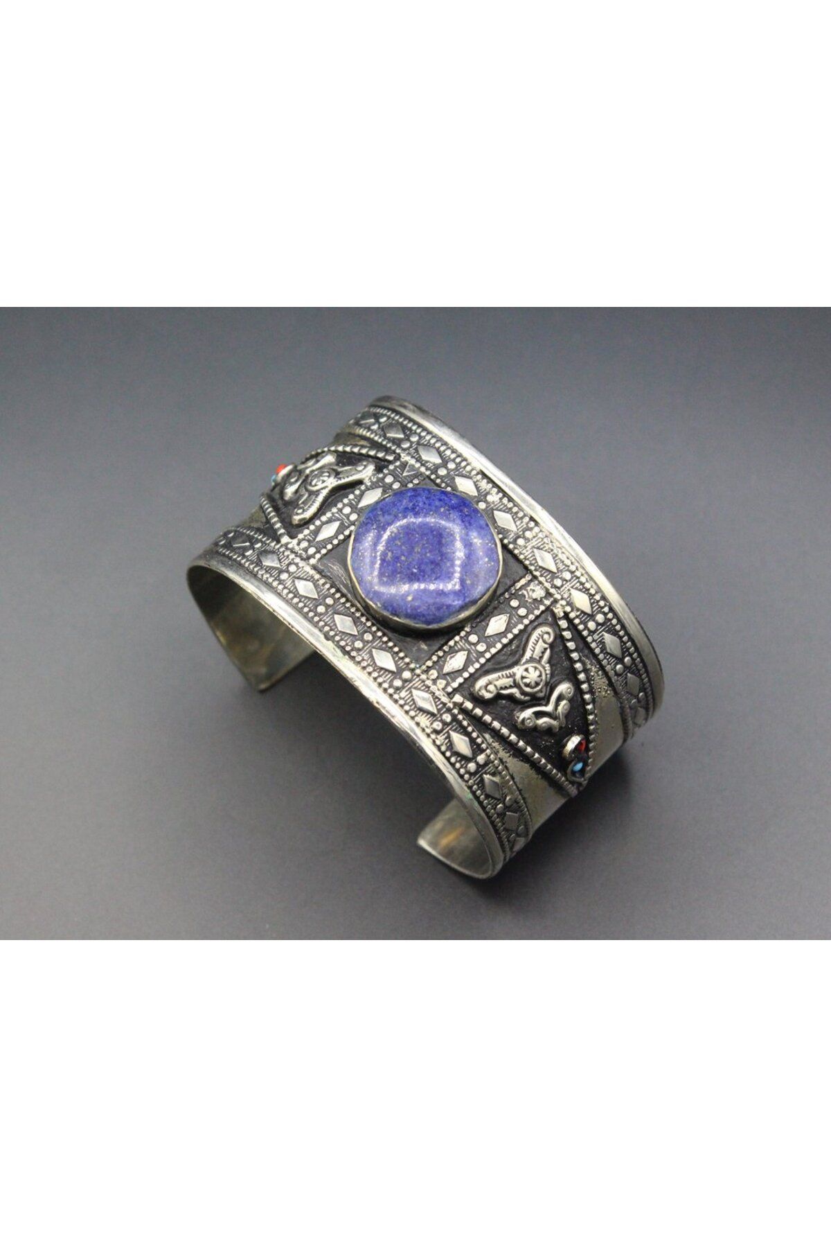 Store , Mavi Lapis Lazuli Taşlı Bileklik, Kelepçe Bileklik, Afgan Takıları,