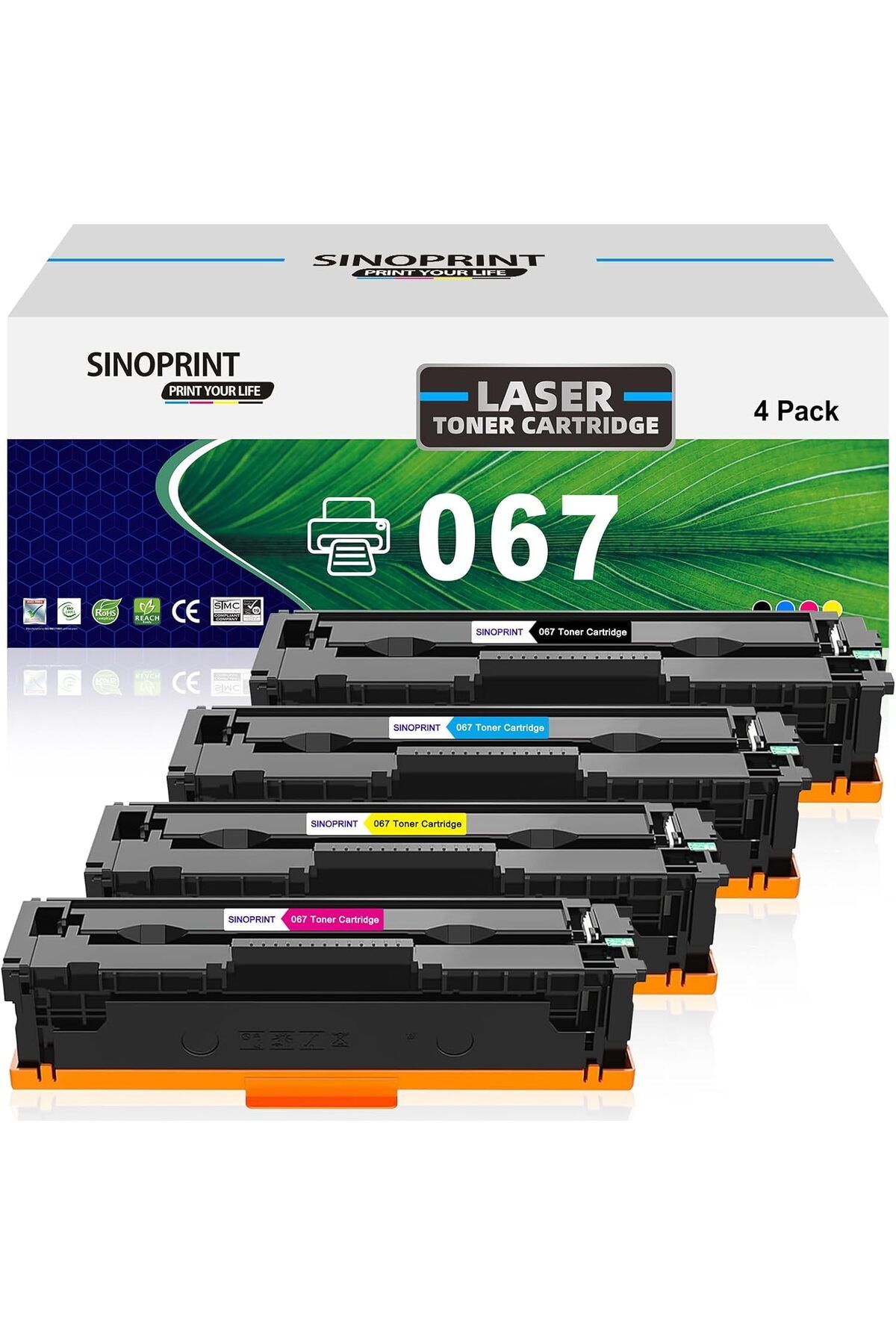 Canon MF656Cdw LBP632Cdw MF653Cdw LBP633Cdw MF654Cdw Printer High Yield CRG-067 CRG067 Ink 4-Packs