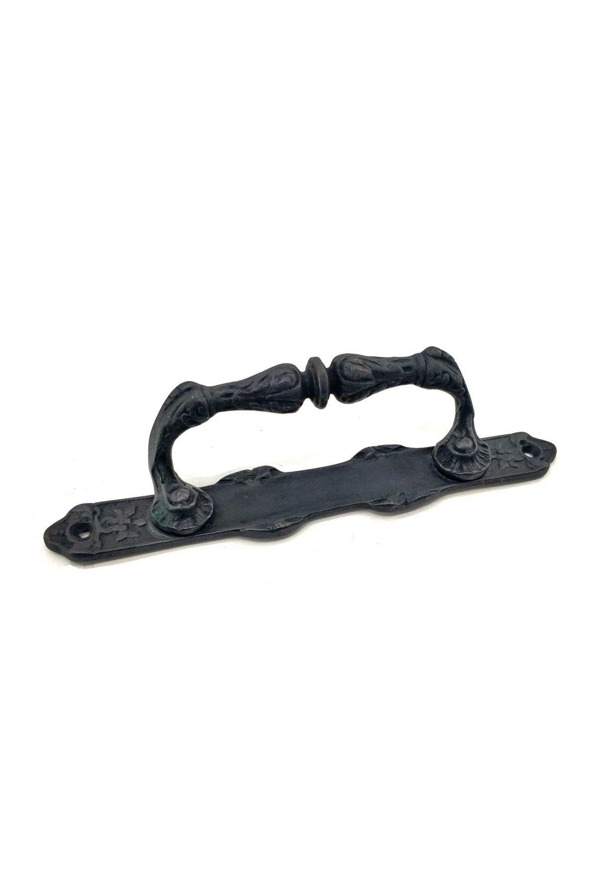 gizmurstore Antika Tarz Dekoratif Pirinç Dar Yan Çekme Kapı Kolu - 225x37 Mm Oksit - GMS5491-2730