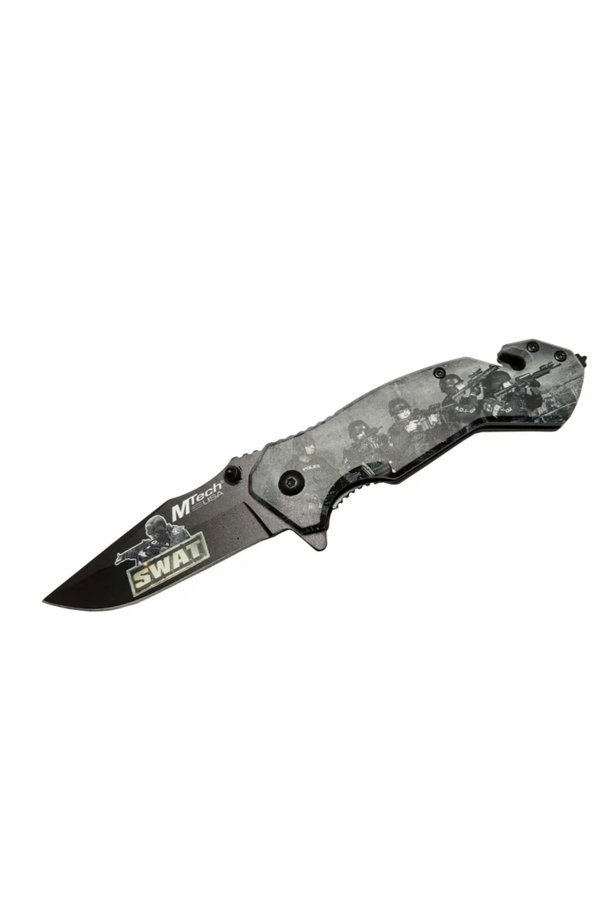 gizmurstore 4 23 6 Swat Kurtarma / Kamp Çakı 20cm - Yarı Otomatik Kemerlikli Cam Kırma Ve İ - GMS1860-3142