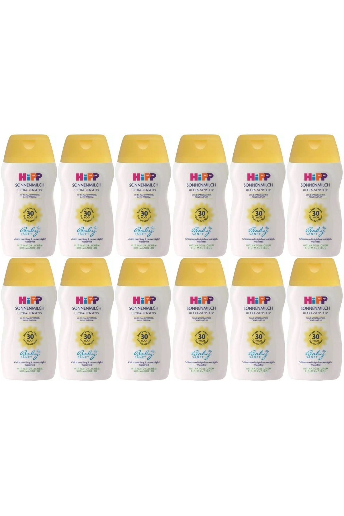 Hipp Babysanft Güneş Kremi -Yüz için Sonnen Gesıchtscreme 30 Faktör Ultra Sensıtıv 50ML (12 Li Set)