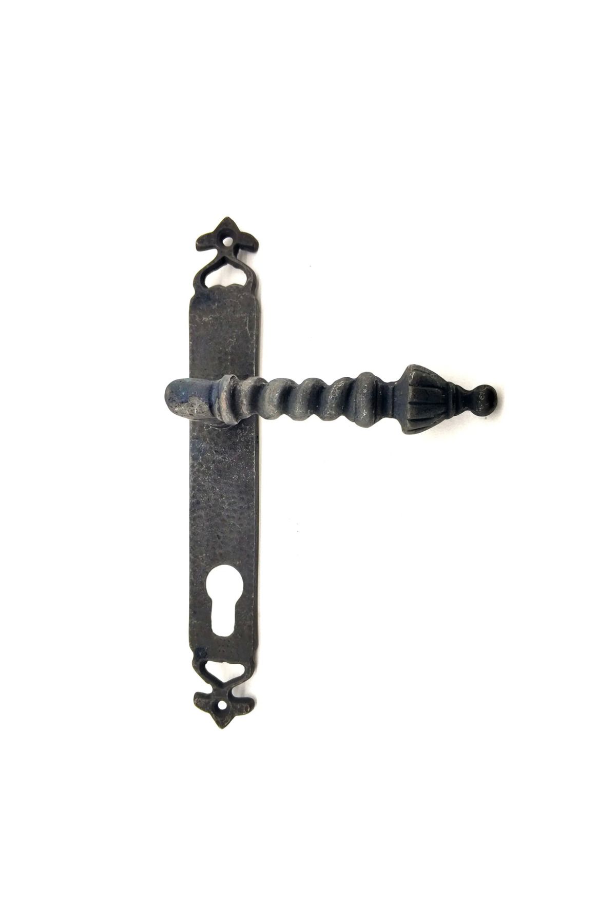 Mobil Dünyası Antika Tarz Dekoratif Pirinç Burma Yale Kapı Kolu - 247x35 Mm Oksit - DGL7625-7354