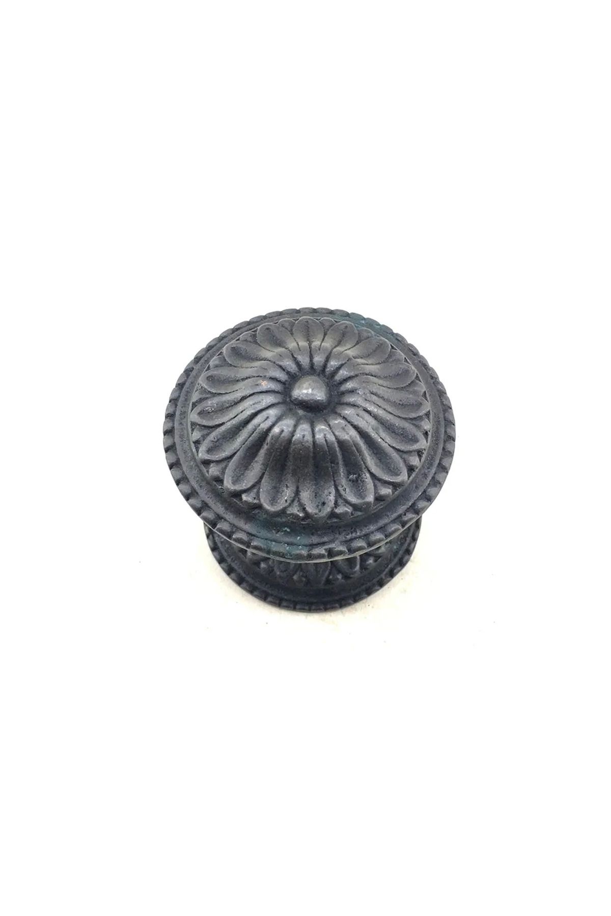 ETC Antika Tarz Dekoratif Pirinç Papatya Kapı Babası - 73mm Oksit - ETC1913-5589