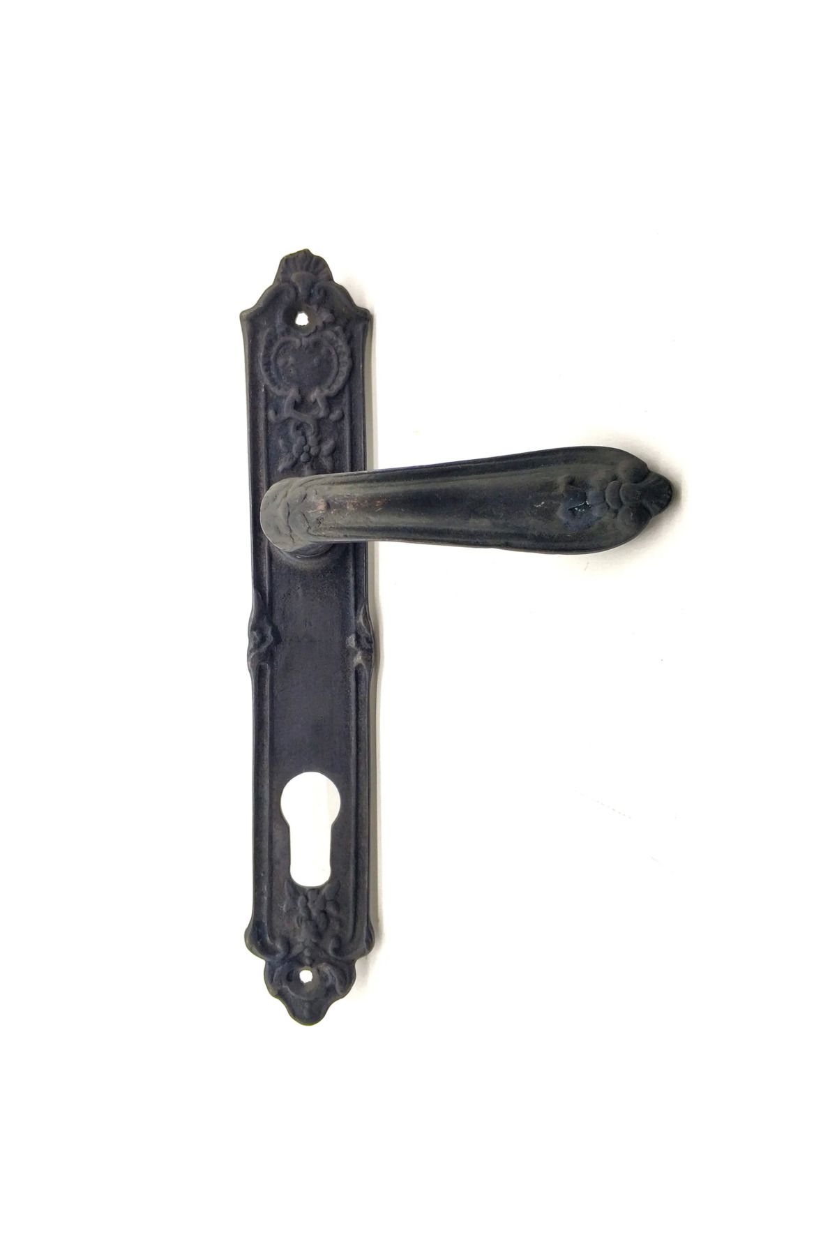 feifei Antika Tarz Dekoratif Pirinç Çiçekli Banyo Kapı Kolu - 240x40 Mm Oksit -