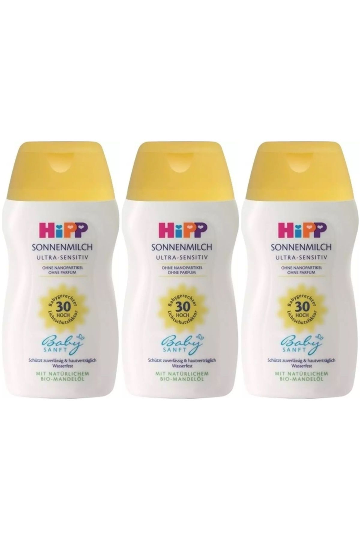 Hipp Babysanft Güneş Kremi -Yüz için Sonnen Gesıchtscreme 30 Faktör Ultra Sensıtıv 50ML (3 Lü Set)