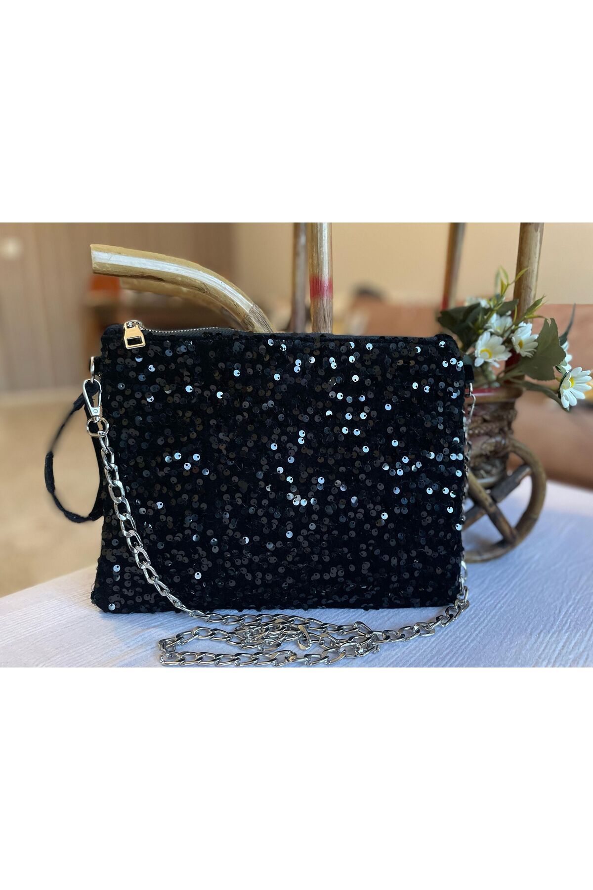 Babet Merkezi SİYAH PULLU PORTFÖY & CLUTCH ÇANTA