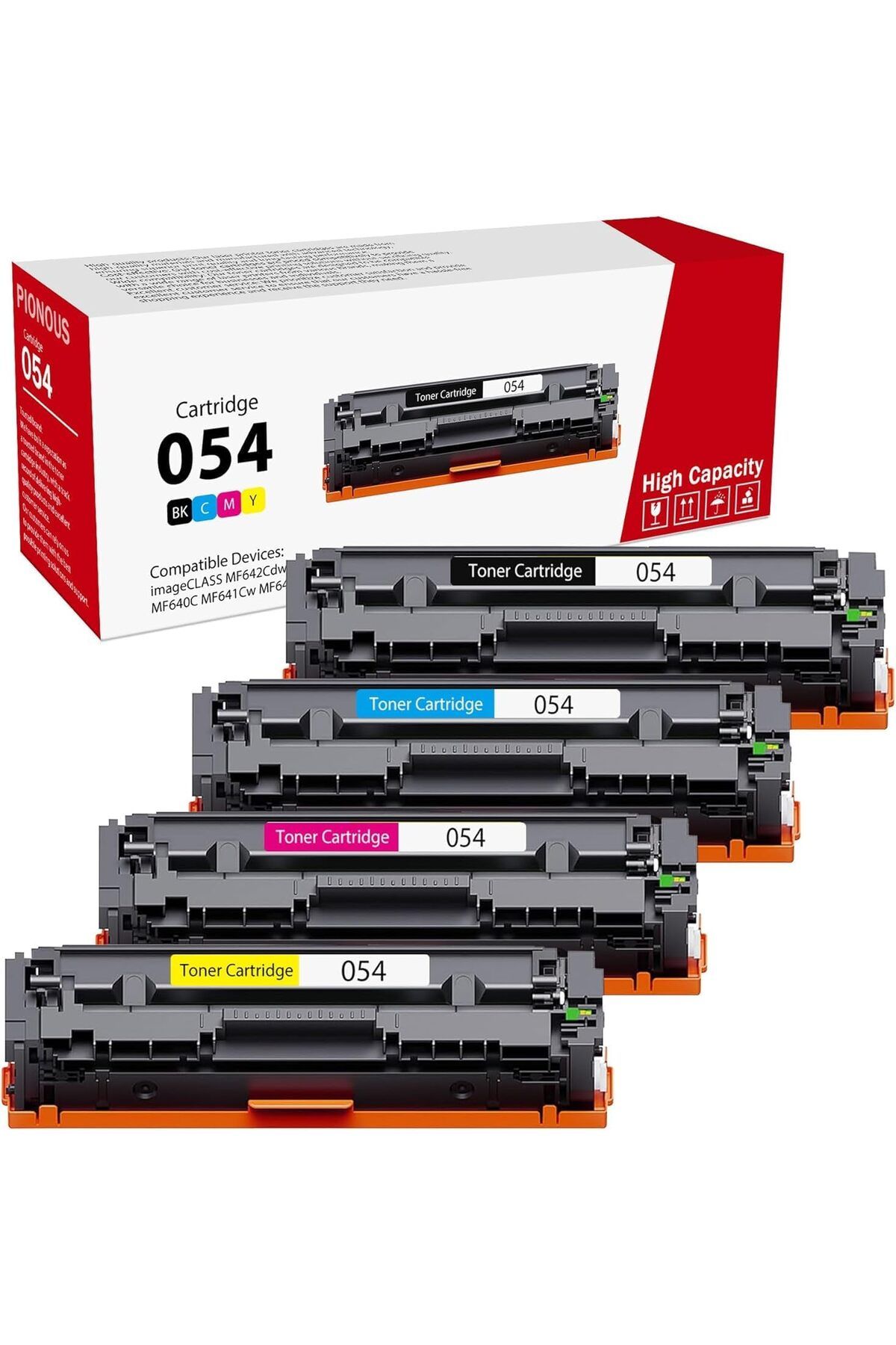 Canon CRG-054 Toner MF644Cdw MF642Cdw LBP623Cw MF641Cw MF644Cdw Pinter (Black Cyan Magenta Yellow, 4-Pack)