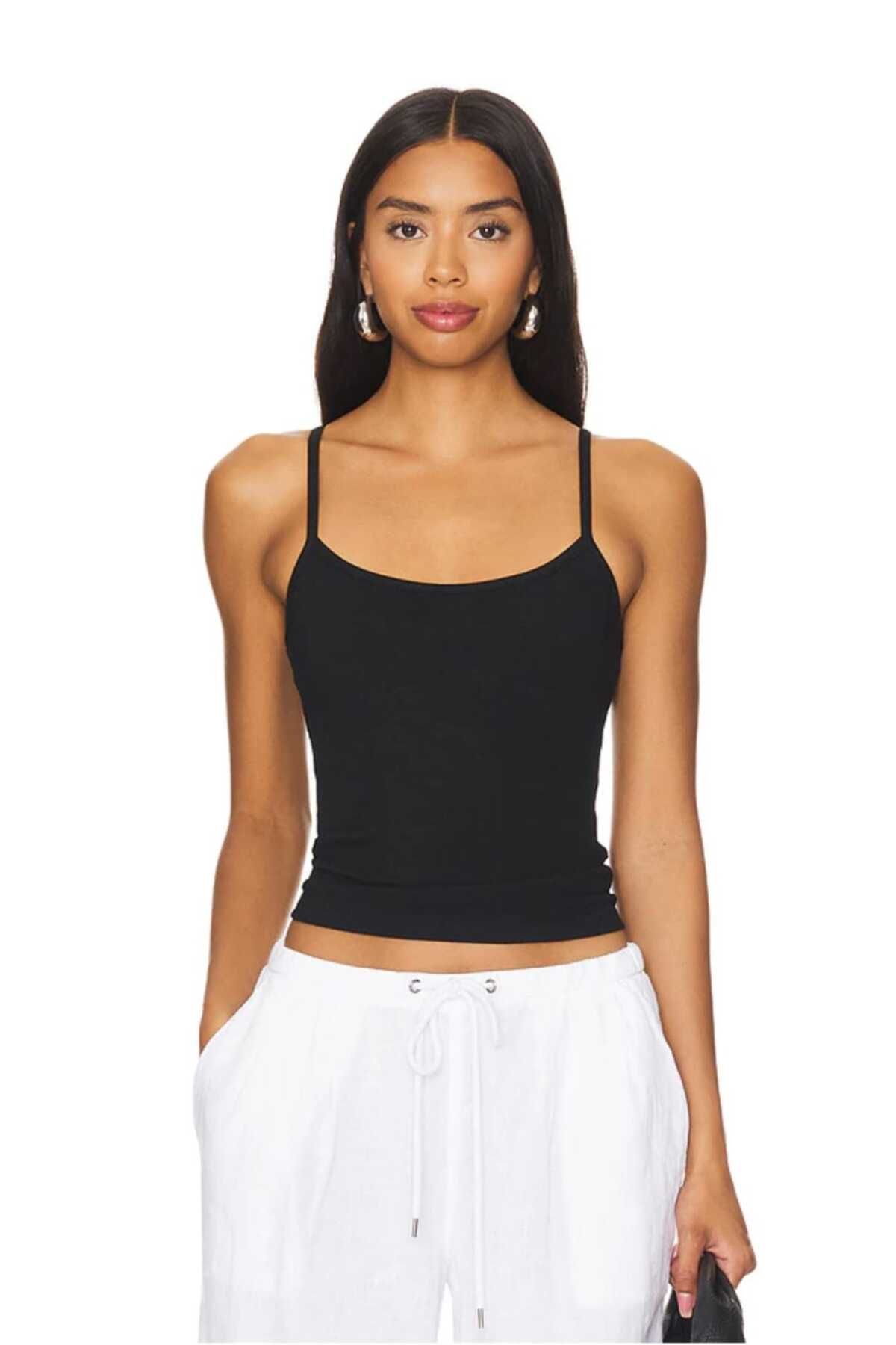 AFR CLOTHES KADIN ÇİFT KAT JARSE İP ASKILI BLUZ