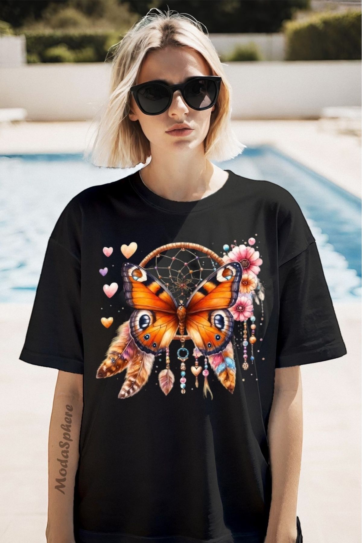 ModaSphere Düş Kapanı Baskılı Unisex Oversize Tişört