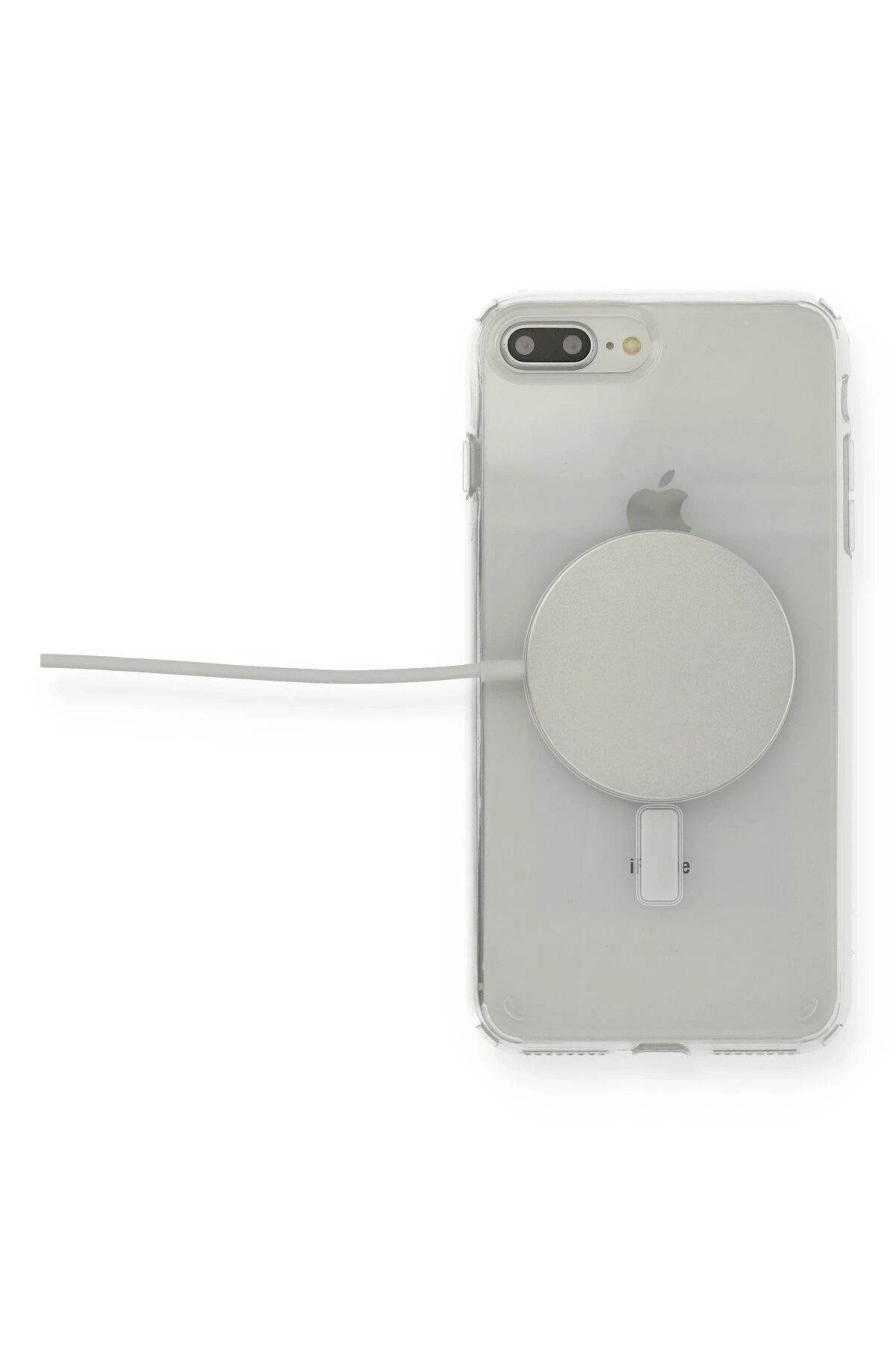 NewFace iPhone 8 Plus Uyumlu Kılıf Magneticsafe Şeffaf Silikon - Şeffaf MRAYD