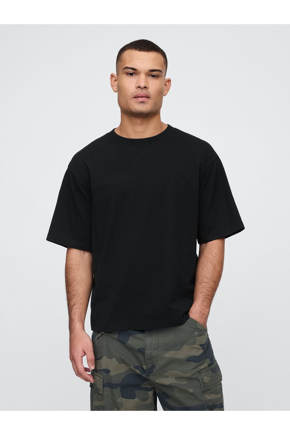 GAP Erkek Siyah Vintage Soft Boxy T-Shirt