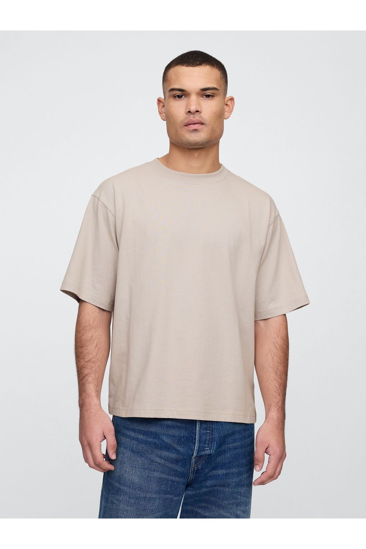 GAP Erkek Bej Vintage Soft Boxy T-Shirt