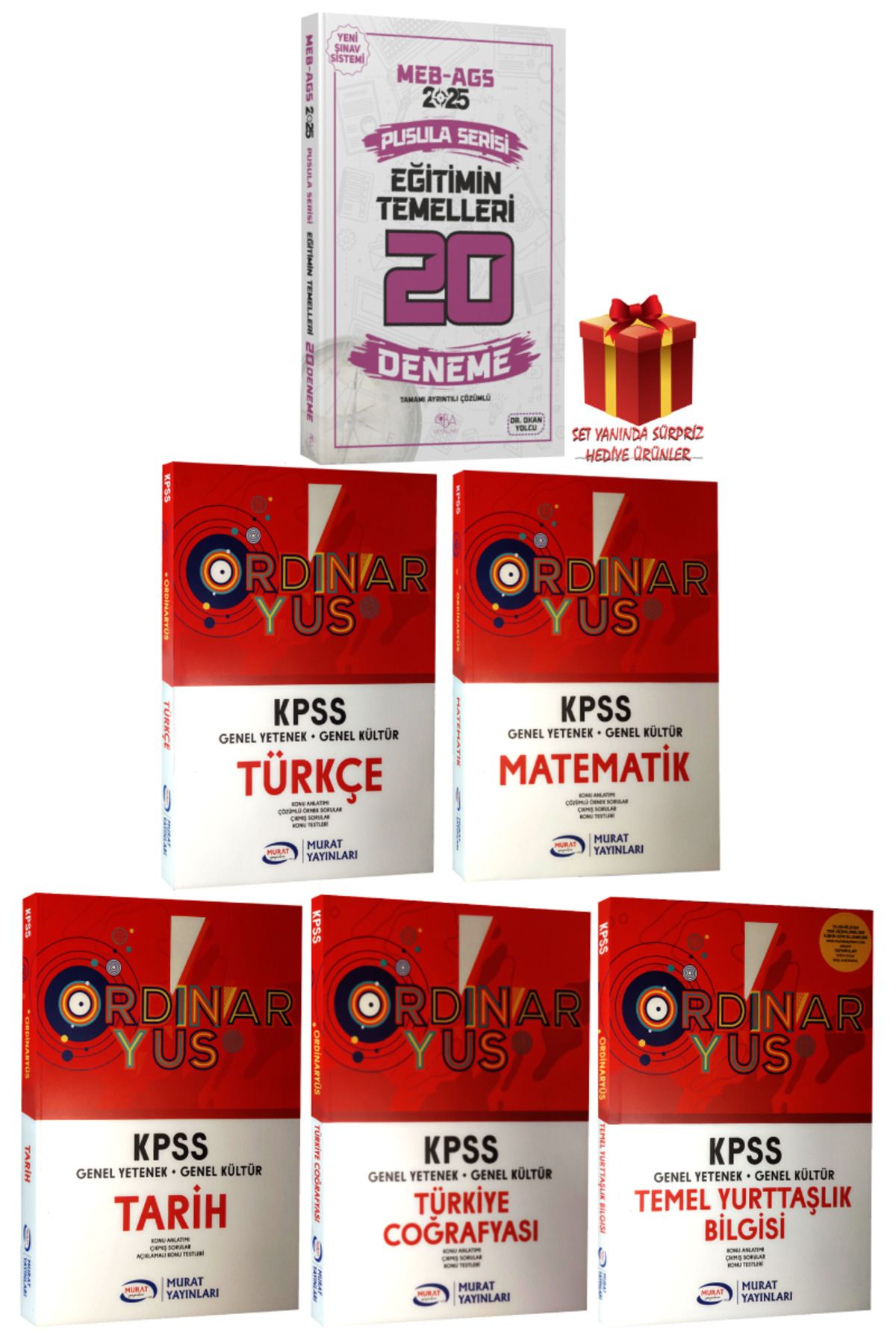 CBA Akademi 2025 MEB-AGS Pusula Serisi Eğitimin Temelleri 20 Deneme+Ordinaryus Tüm Dersler Konu Anlatımlı+Hediye