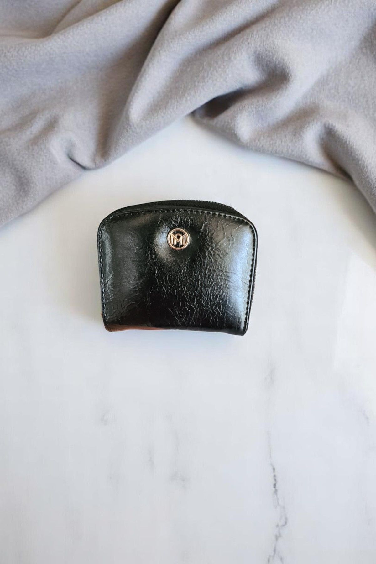 Classbag Kadın Siyah Kare Fermuarlı İki Taraflı Kartlıklı Cüzdan