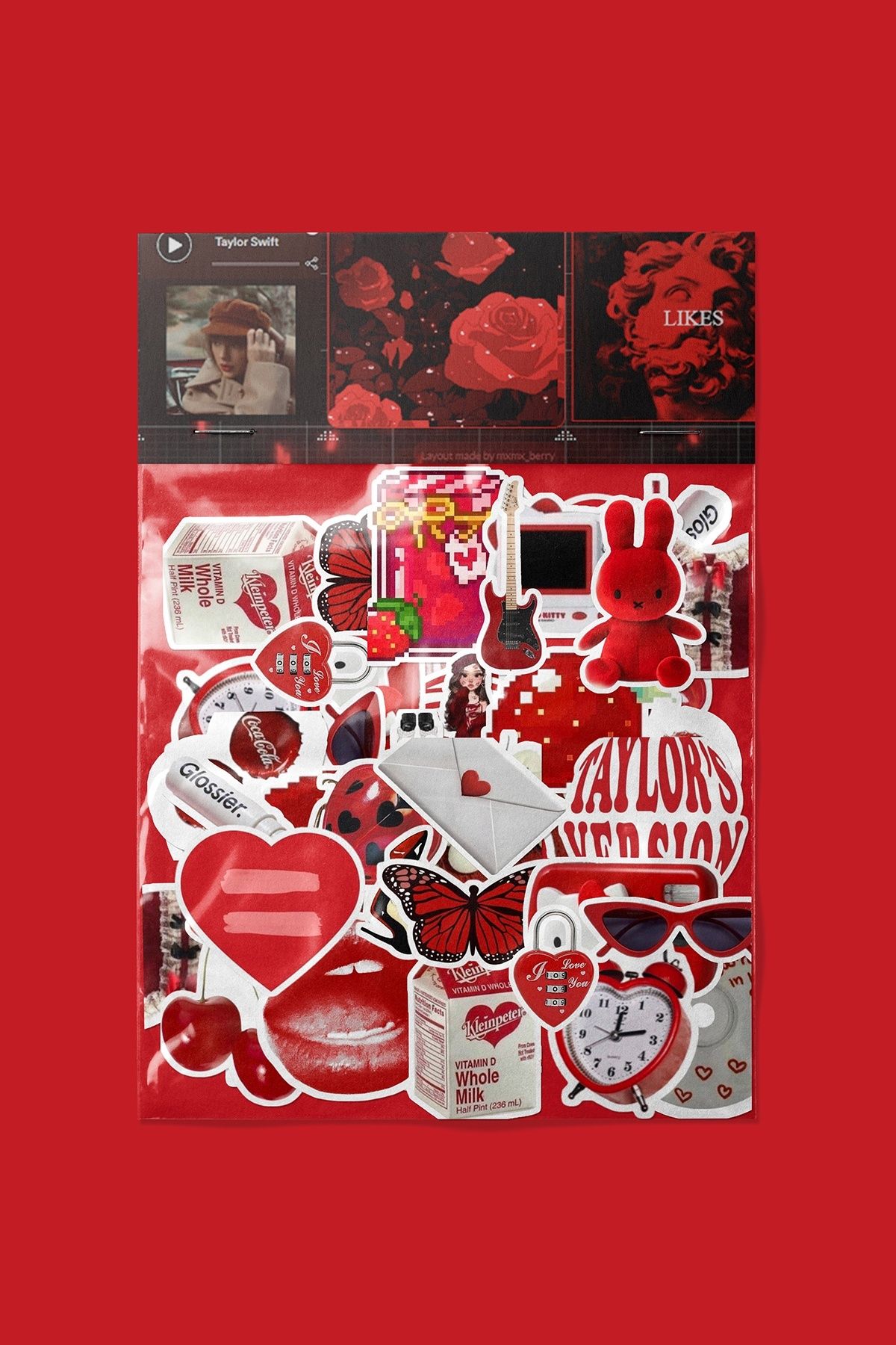 dadi ramba Red Everskies Sticker paketi -Bullet Journal -Laptop Etiket Çıkartma