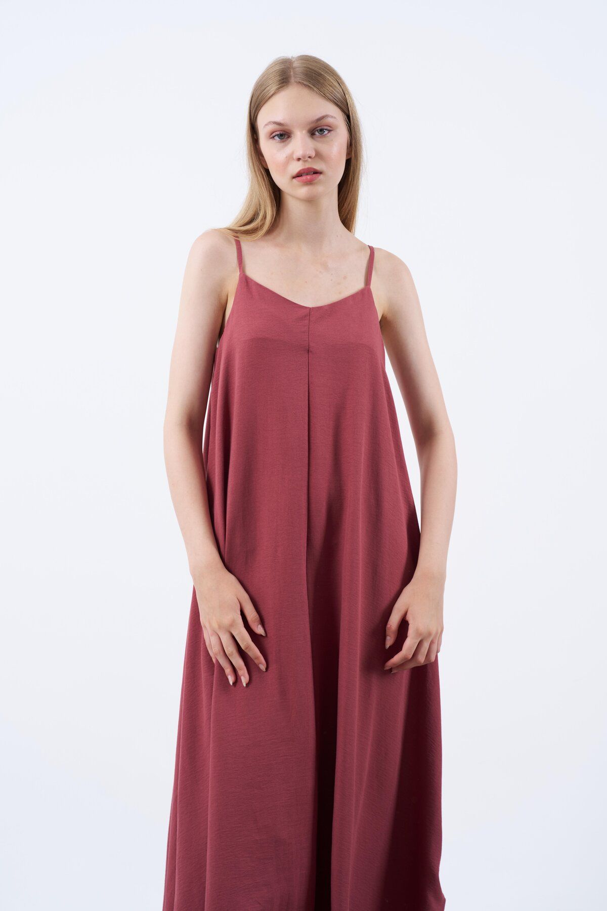 ayşekadınboutique ASKILI BORDO ELBİSE