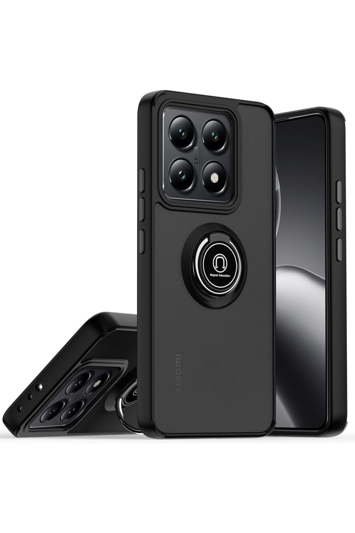 Rivor Xiaomi Mi 14T & 14T Pro Kılıf 3D Kamera Korumalı Buzlu Kenarları Renkli Yüzüklü Sert Silikon Kapak