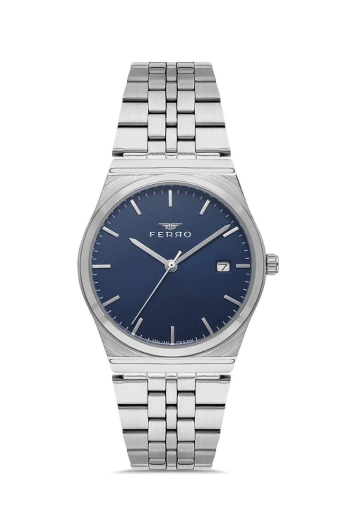 FERRO FL21591AWT-A15 Quartz Çelik Gri Lacivert Kadran