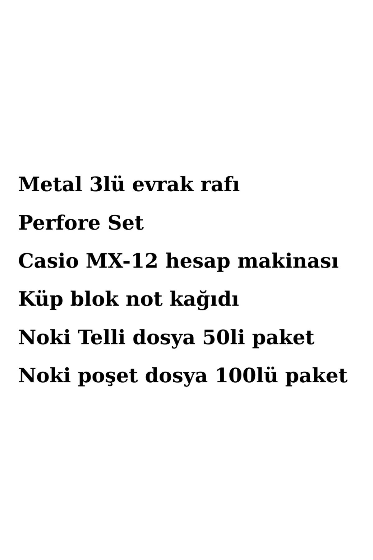 Mas-Metal Document Rack 3-Piece Office Set Document Rack Perforated Set Office Desk Set with Calculator 2