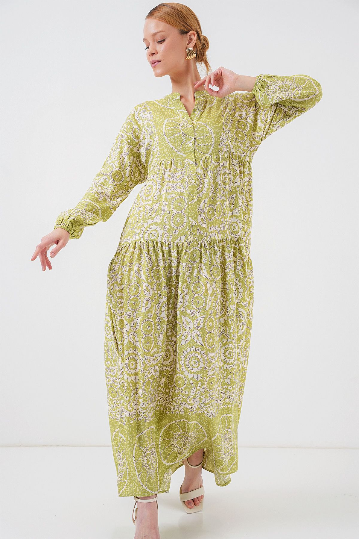 Bigdart-2423 Rochie hijab cu model autentic - verde 8 3