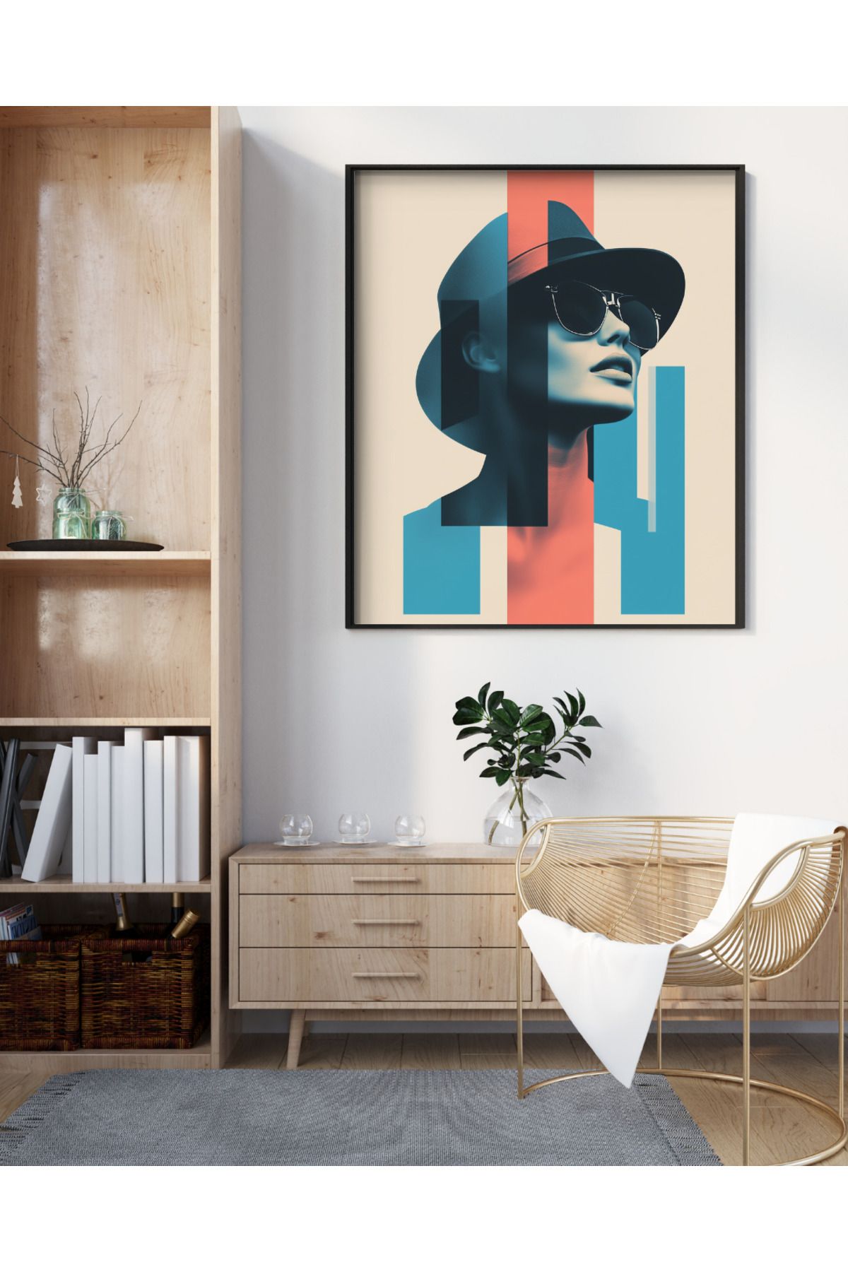 The Bou Art The Women - soyut 40 x 50 Siyah Çerçeveli Tablo