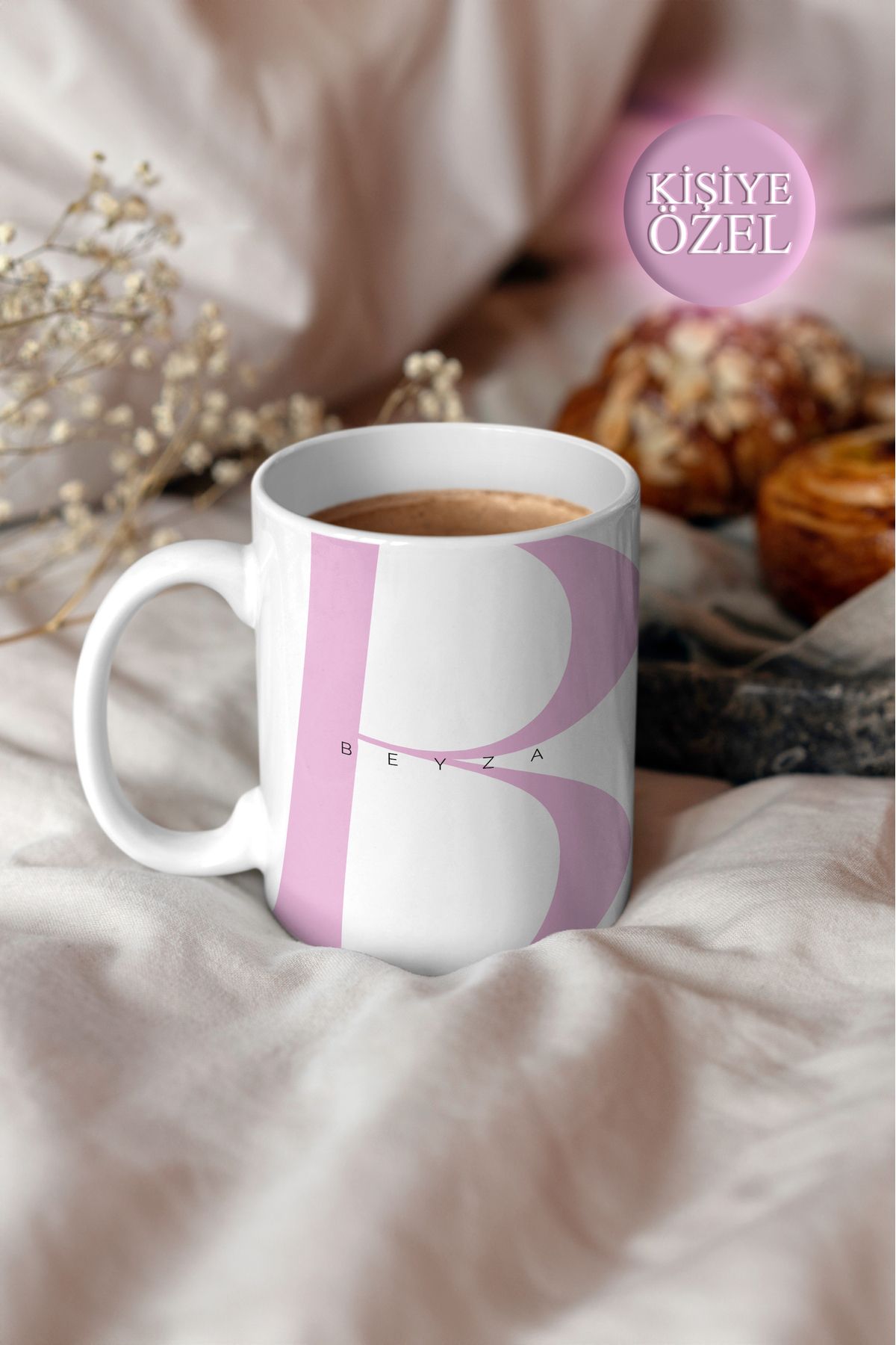 House Gorgeous Kişiye Özel B Harfi ve İsim Yazılı Tasarım Kupa Bardak 300 ml