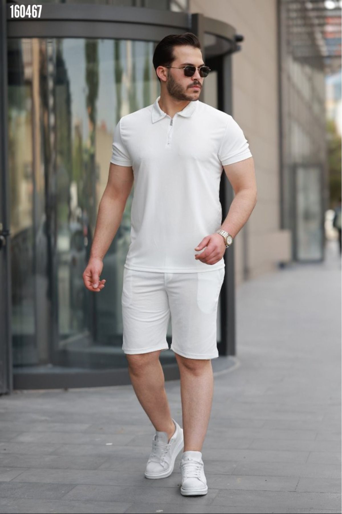 Kokosh moda Erkek Polo Yaka T-shirt Şort Alt Üst İkili Takım