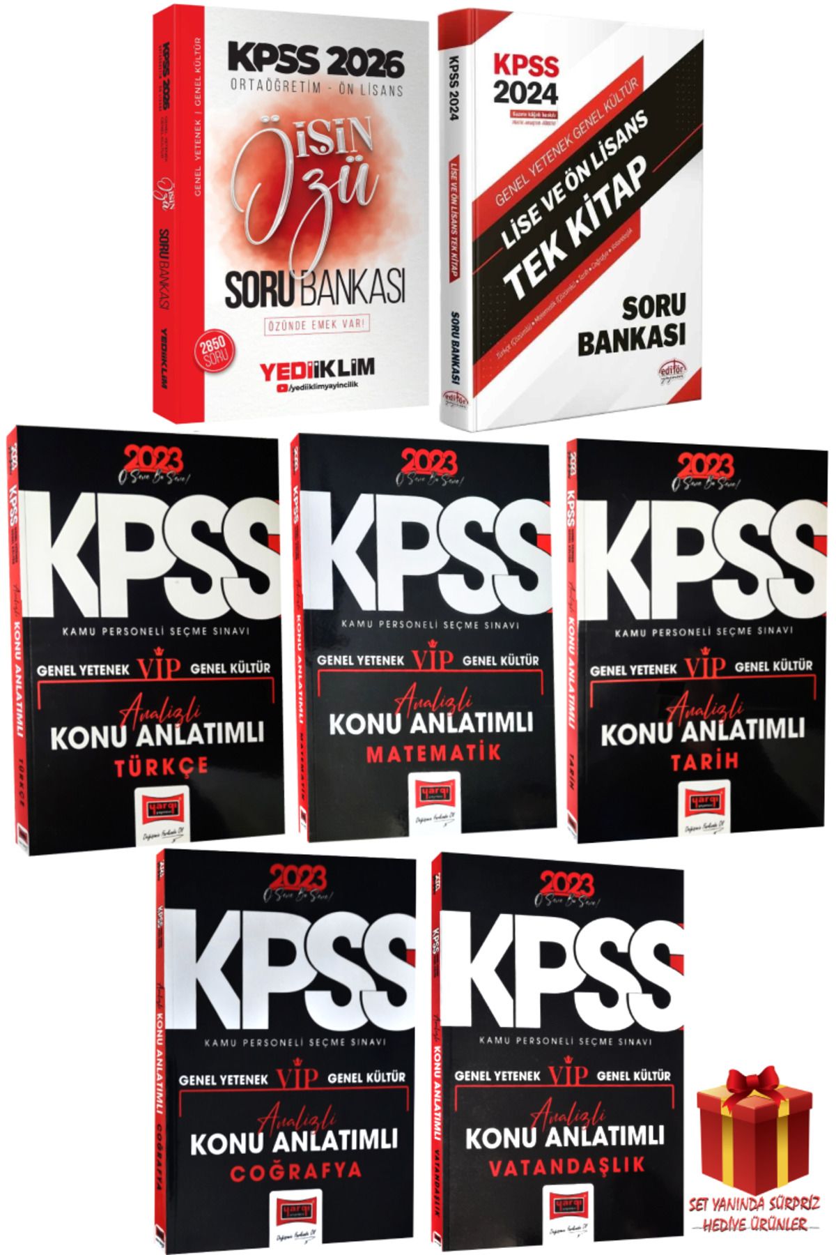 Yediiklim Yayınları 2026 KPSS Ortaöğretim-Ön Lisans İşin Özü+Tek Kitap Soru Bankası+Tüm Dersler Konu Anlatımlı Modüler
