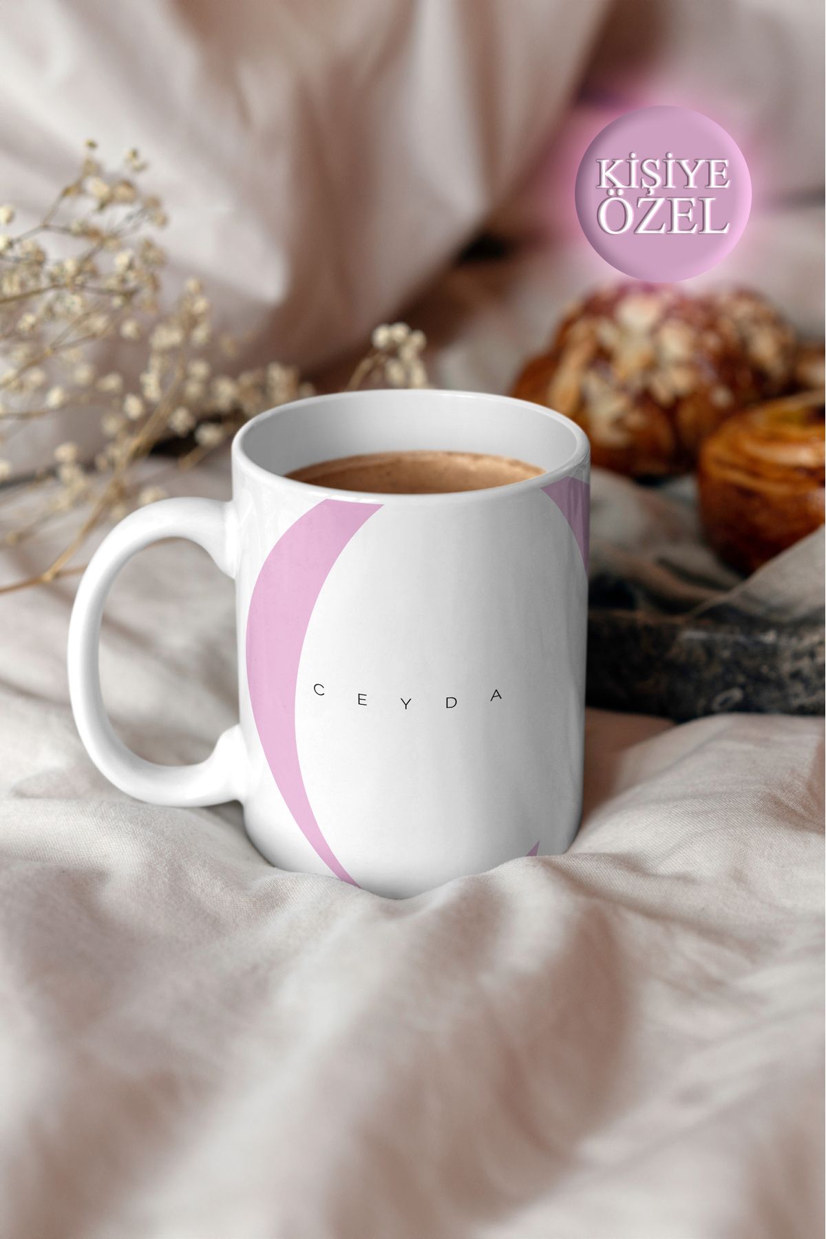 House Gorgeous Kişiye Özel C Harfi ve İsim Yazılı Tasarım Kupa Bardak 300 ml