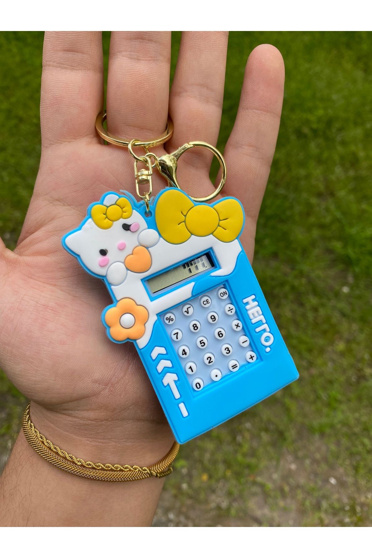 AYZENA Hesap Makineli Labirent Oyunlu Hello Kitty Desenli Anahtarlık