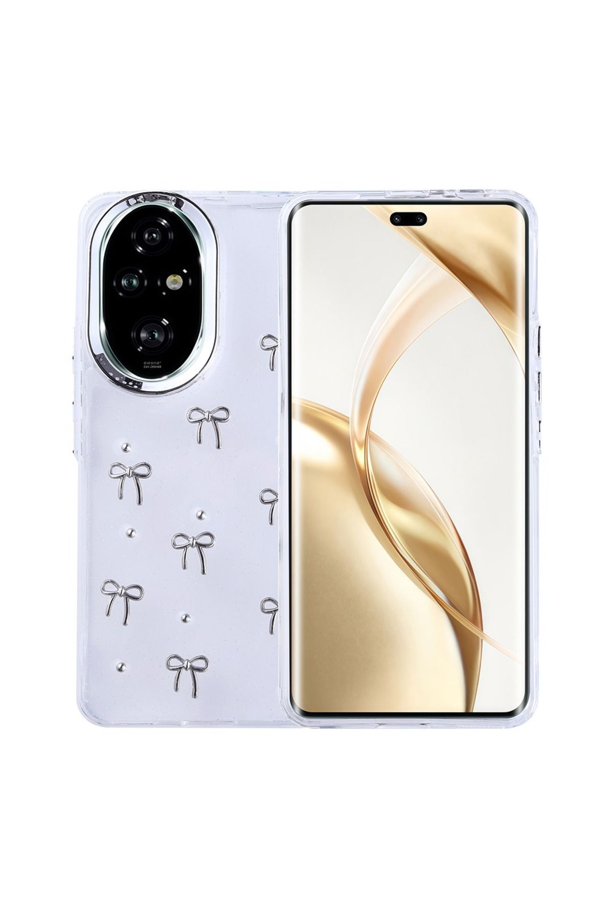 NANOSPACE Honor 200 Pro İle Uyumlu Kılıf Airbag Tasarımlı Simli Şeffaf Kutup Kapak