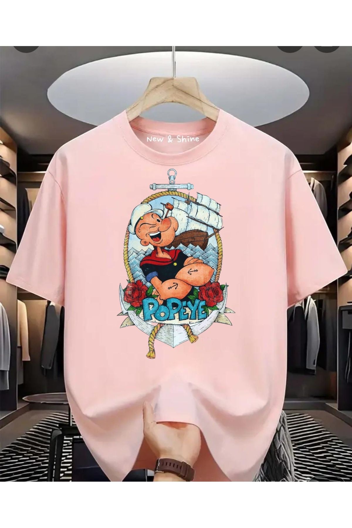 New Shine Temel Reis Baskılı Oversize T-Shirt